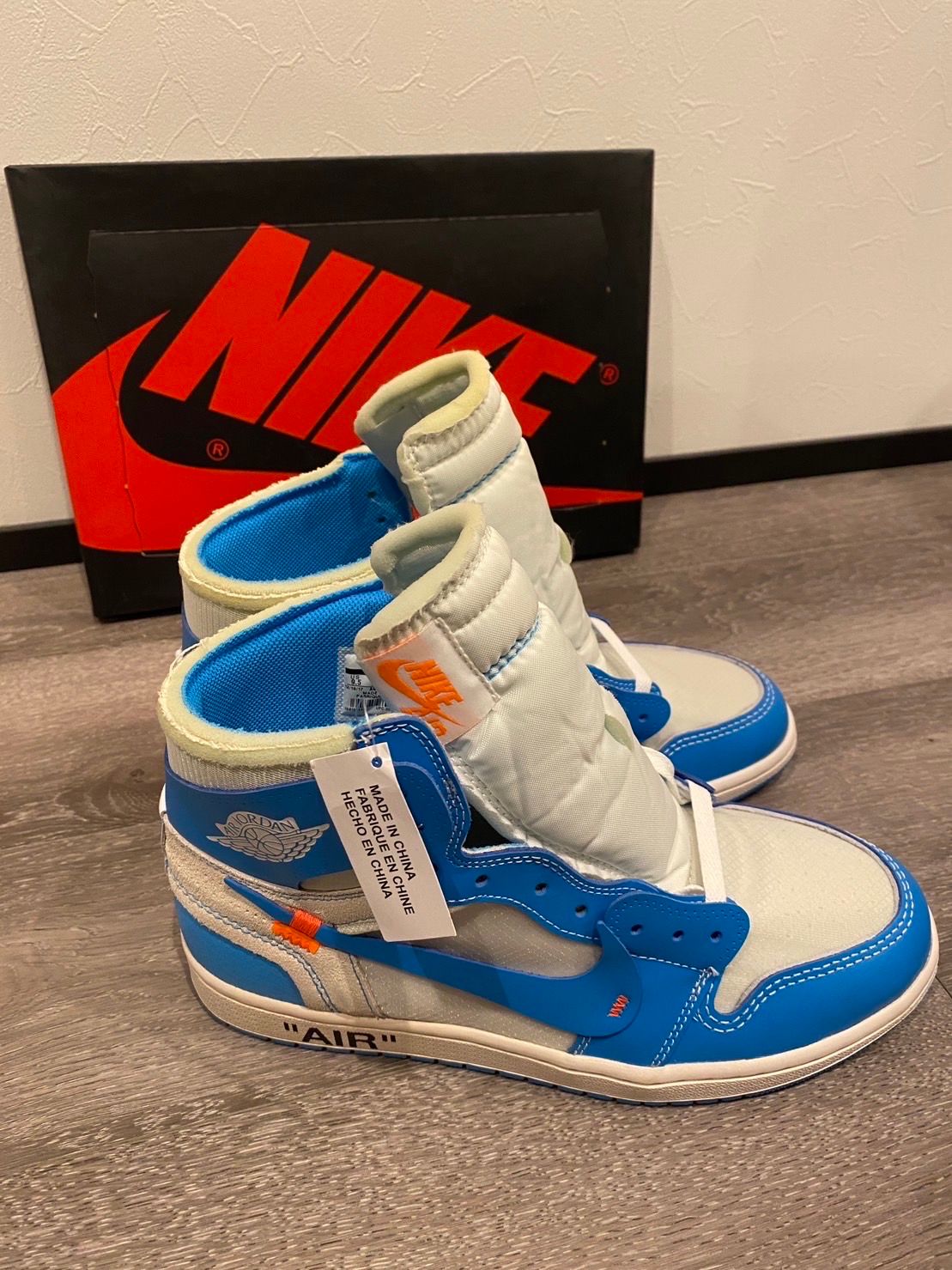 Off-White × Nike Air Jordan 1 High UNC "White/Dark Powder Blue"