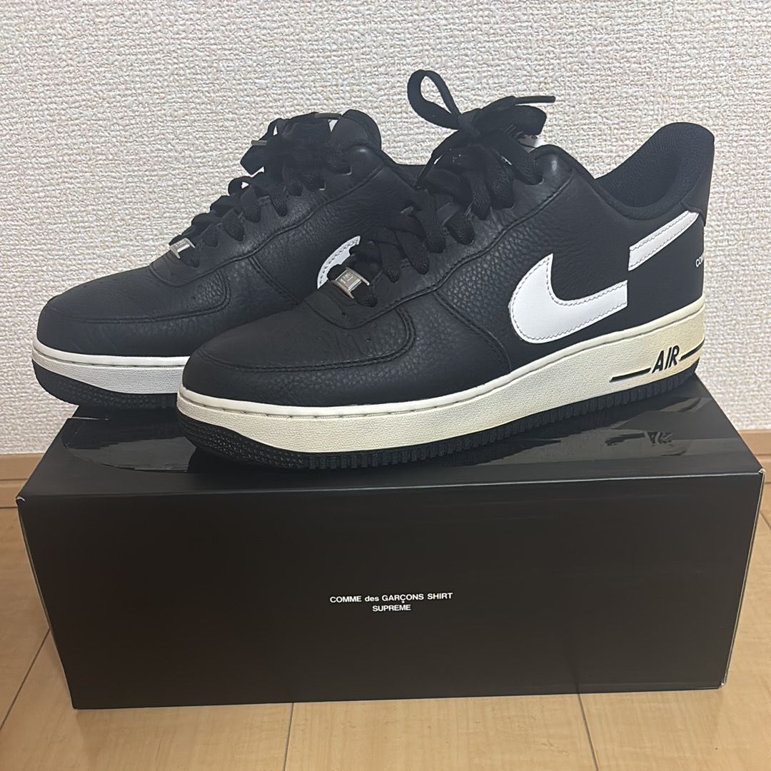 Supreme × COMME des GARCONS SHIRT × Nike Air Force 1 Low "Black/White" (2018)