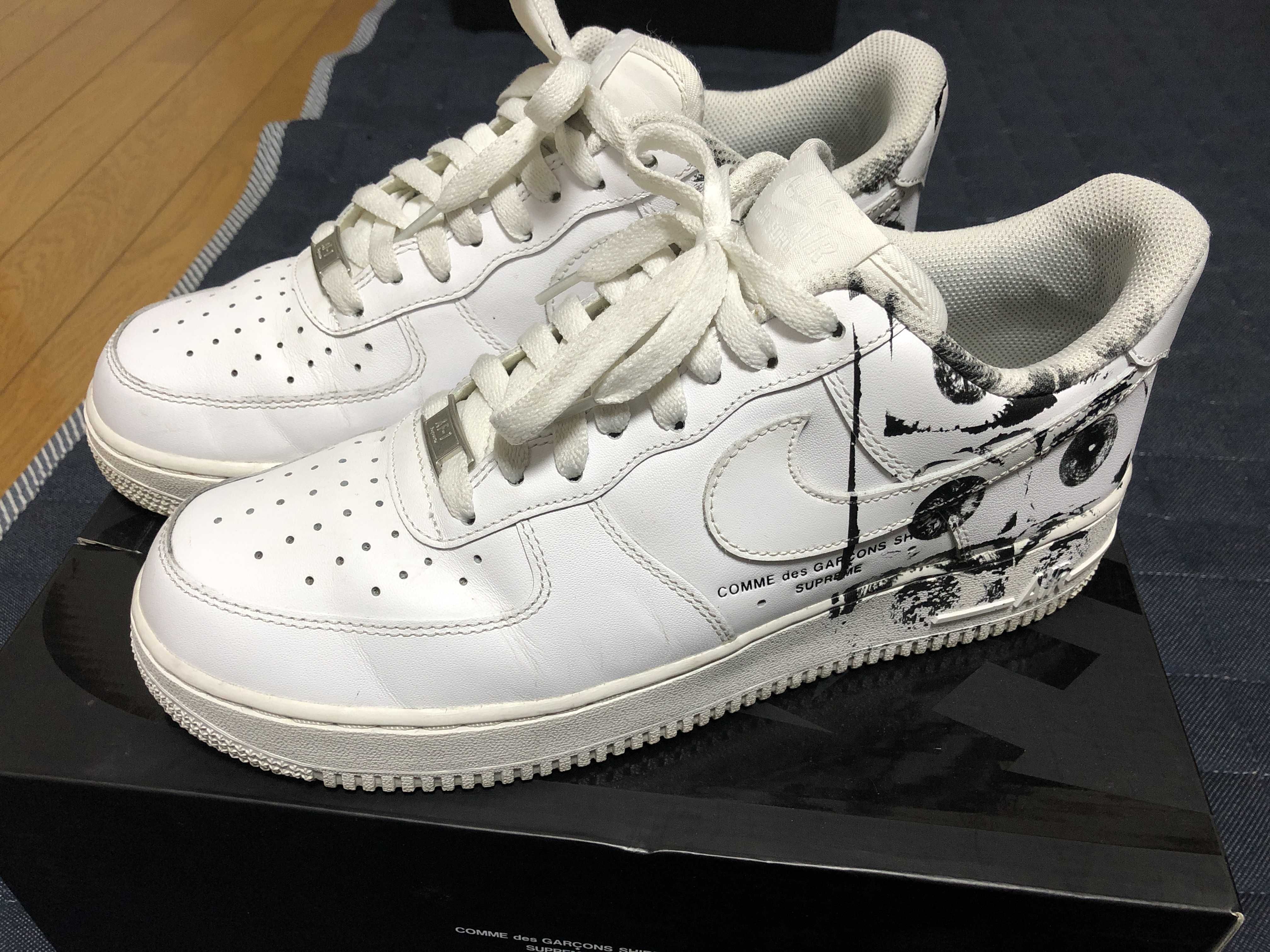 Supreme × COMME des GARCONS SHIRT × Nike Air Force 1 Low "White"