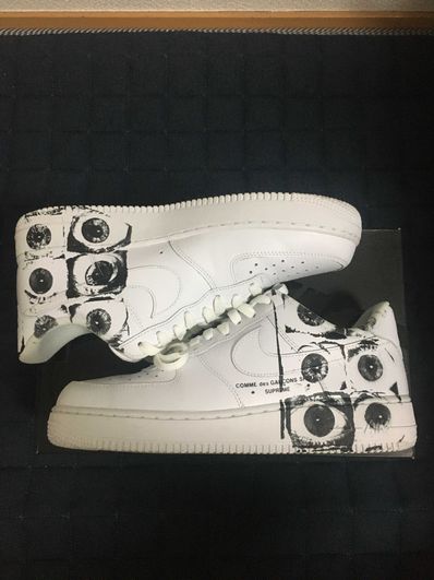Supreme × COMME des GARCONS SHIRT × Nike Air Force 1 Low "White"