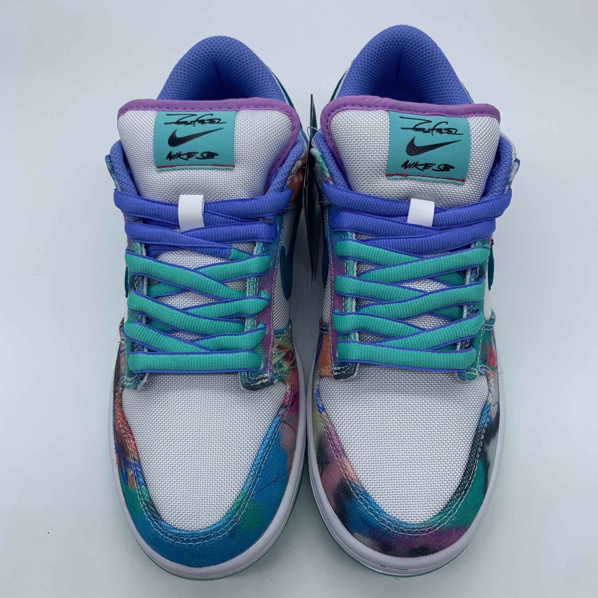 Futura × Nike SB Dunk Low "White and Geode Teal"