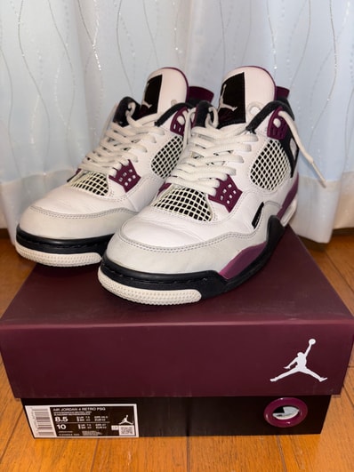 Paris Saint Germain ×Nike Air Jordan 4 Retro "White/Bordeaux/Neutral Gray"