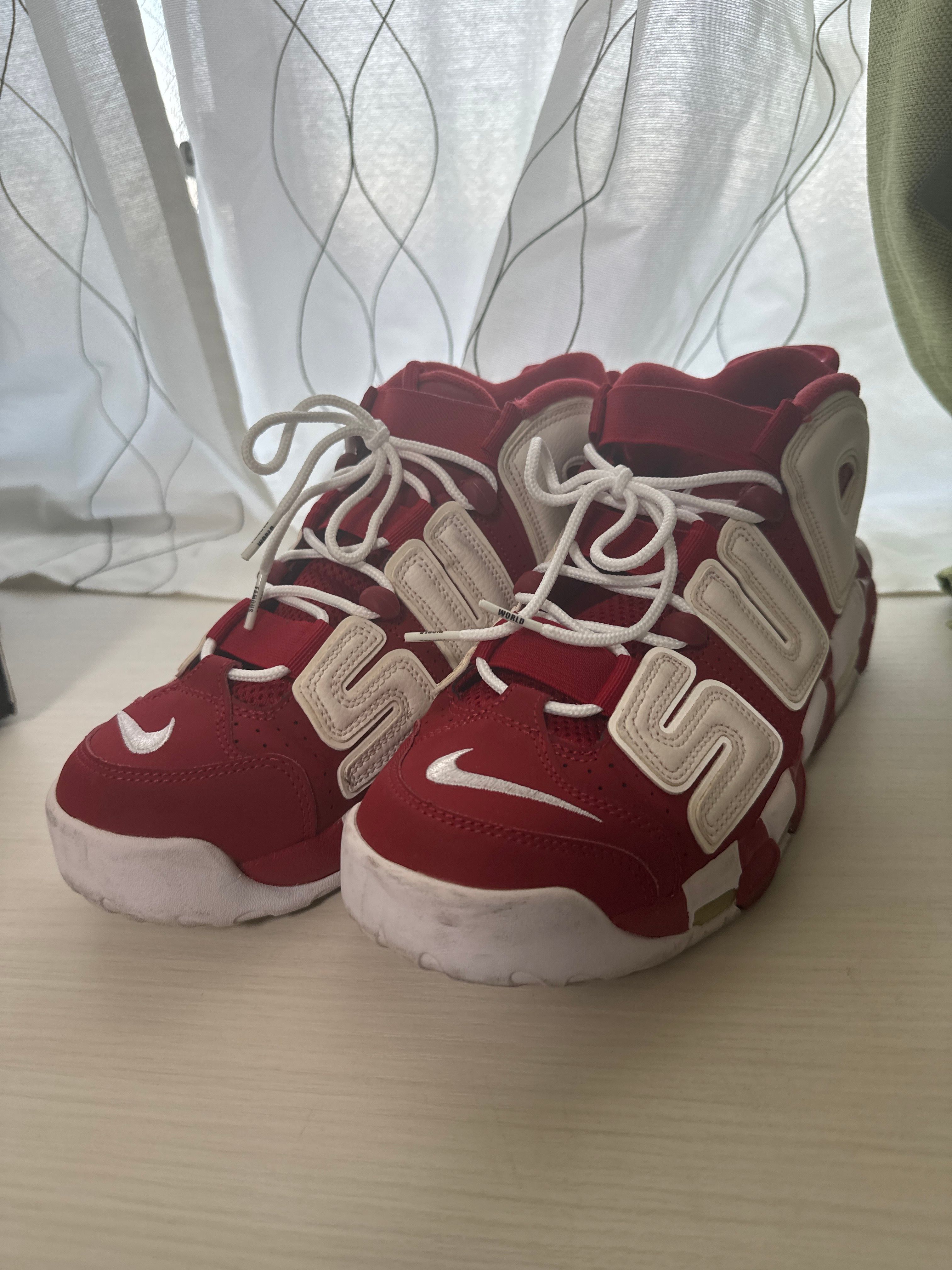 Supreme × Nike Air More Uptempo "White/Red"