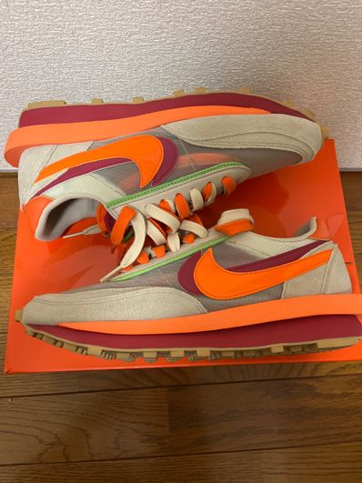 CLOT × Sacai × Nike LD Waffle "Orange Blaze"