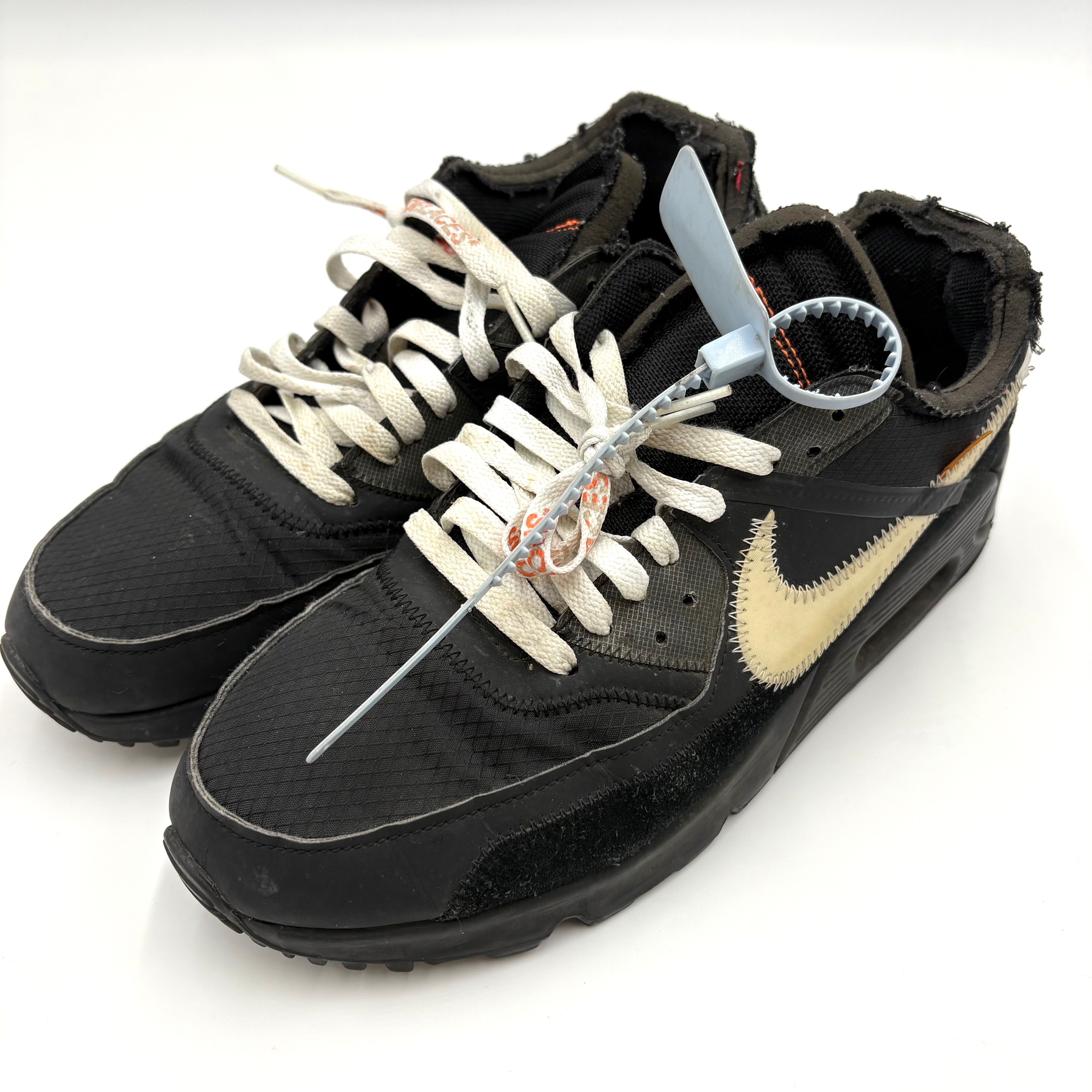 Off-White × Nike Air Max 90 "Black/Black-Cone-White"