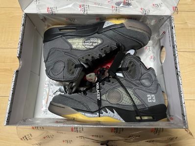Off-White × Nike Air Jordan 5 "Black/Muslin/Fire Red"