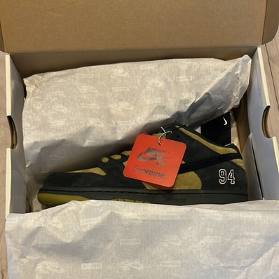 Supreme × Nike SB Dunk Low "Camper Green" (Asia Exclusive) (25FW Week2)