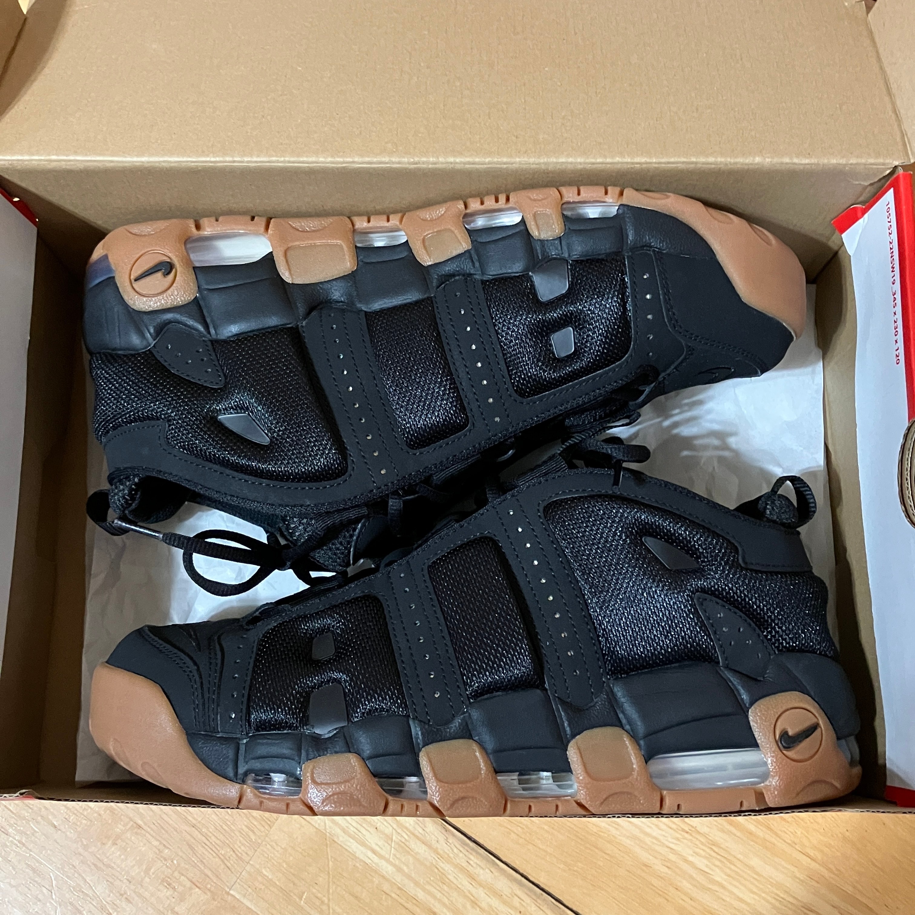 Nike Air More Uptempo Low "Black/Gum Medium Brown/Black"