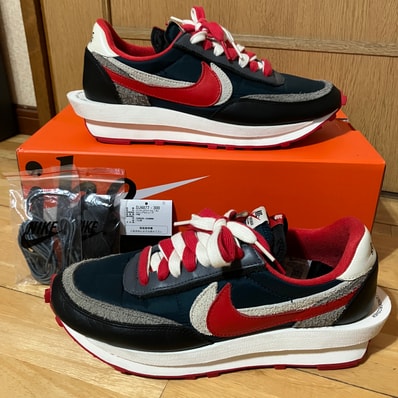 UNDERCOVER × sacai × Nike LD Waffle "Midnight Spruce/Pale Ivory-Dark Grey-University Red"