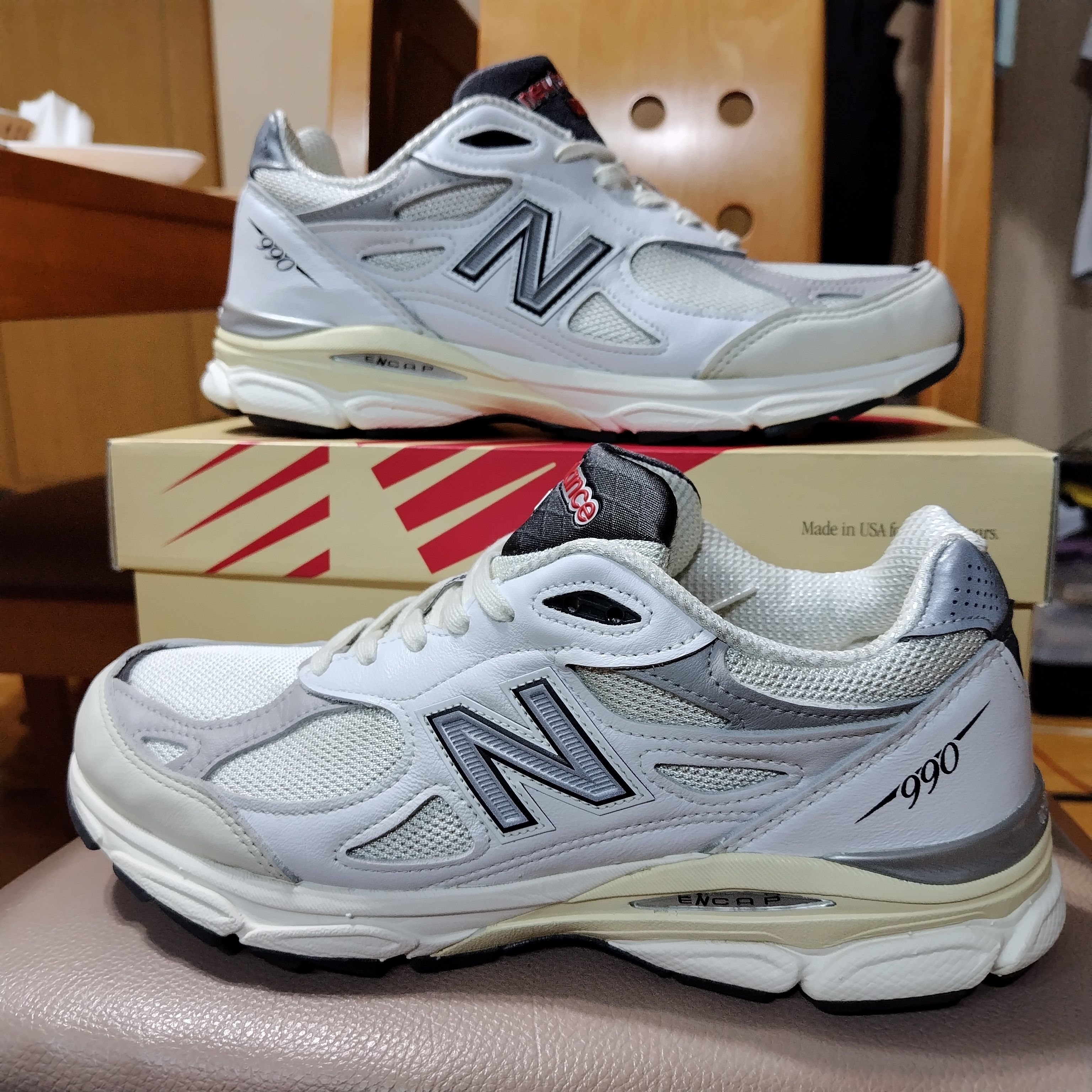 New Balance 990V3 "Sea Salt/Rain Cloud"