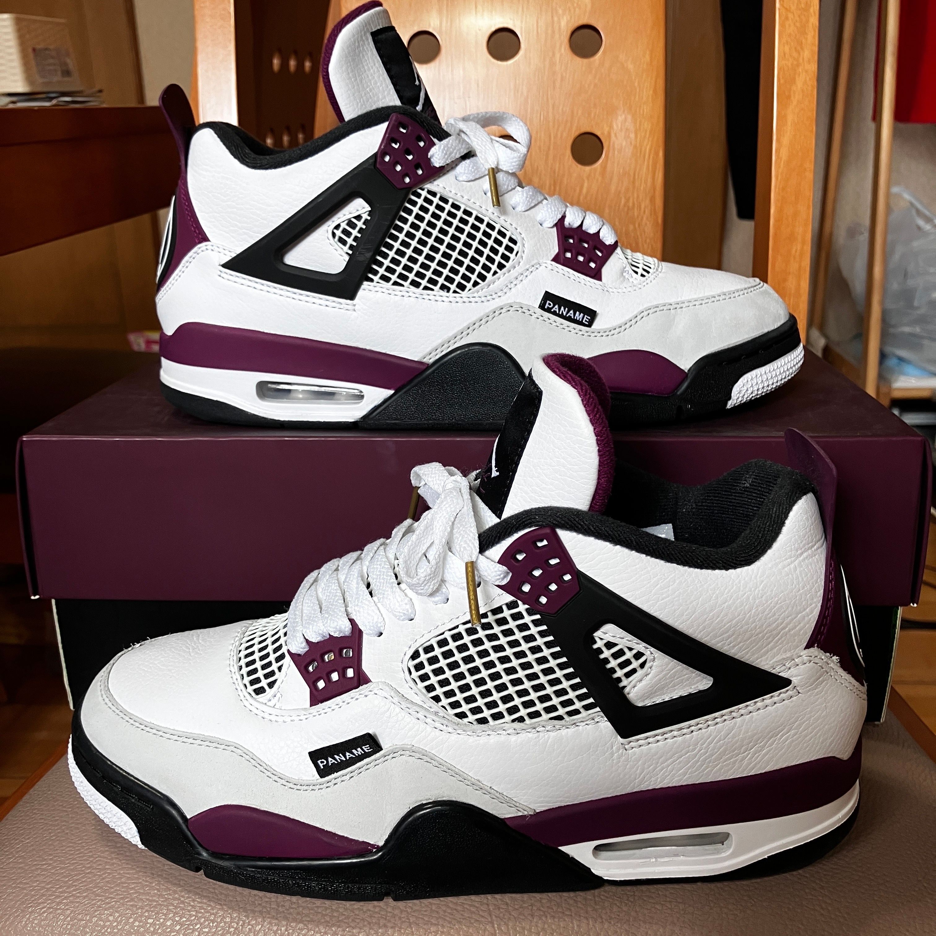 Paris Saint Germain ×Nike Air Jordan 4 Retro "White/Bordeaux/Neutral Gray"