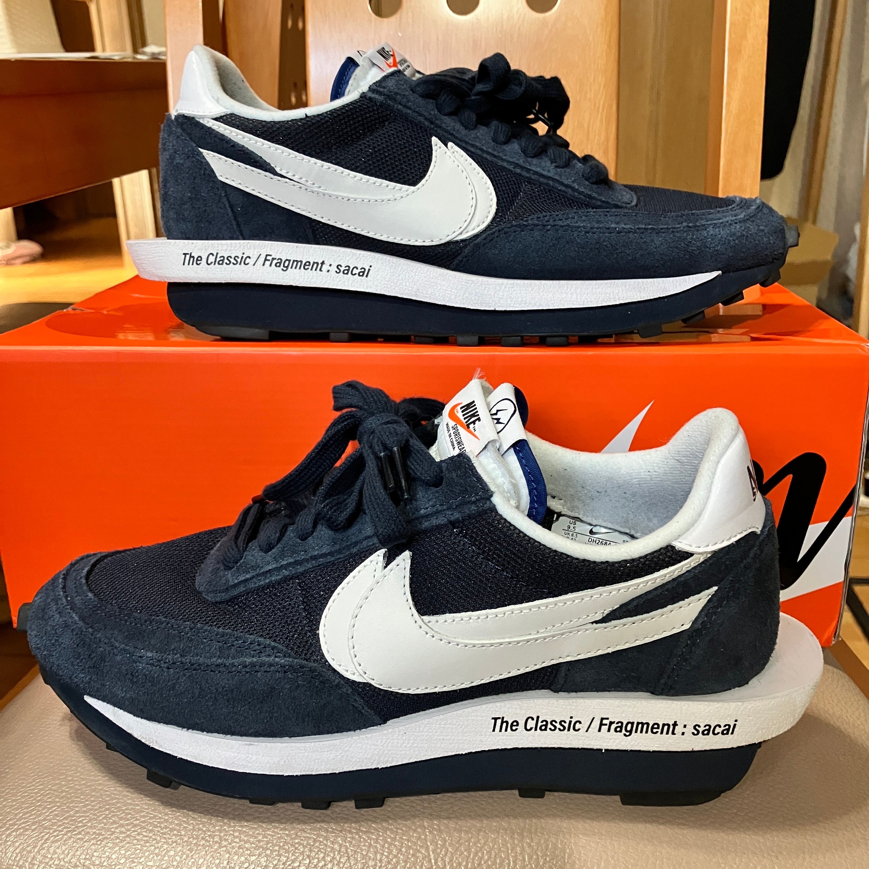 Fragment × sacai × Nike LD Waffle "Blackended Blue"