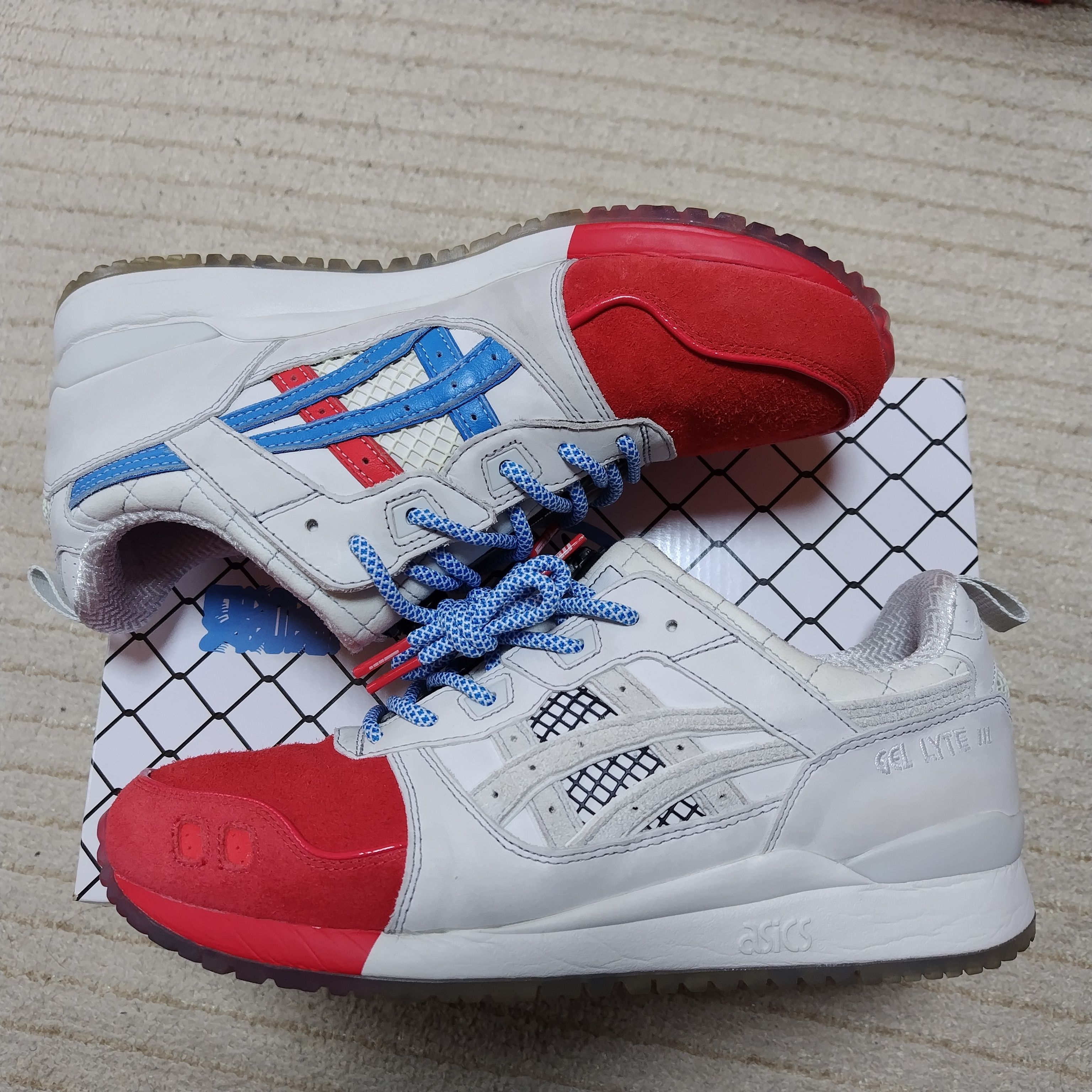 mita sneakers × Asics Gel-Lyte III 30th Anniversary "White/Red-Blue" 