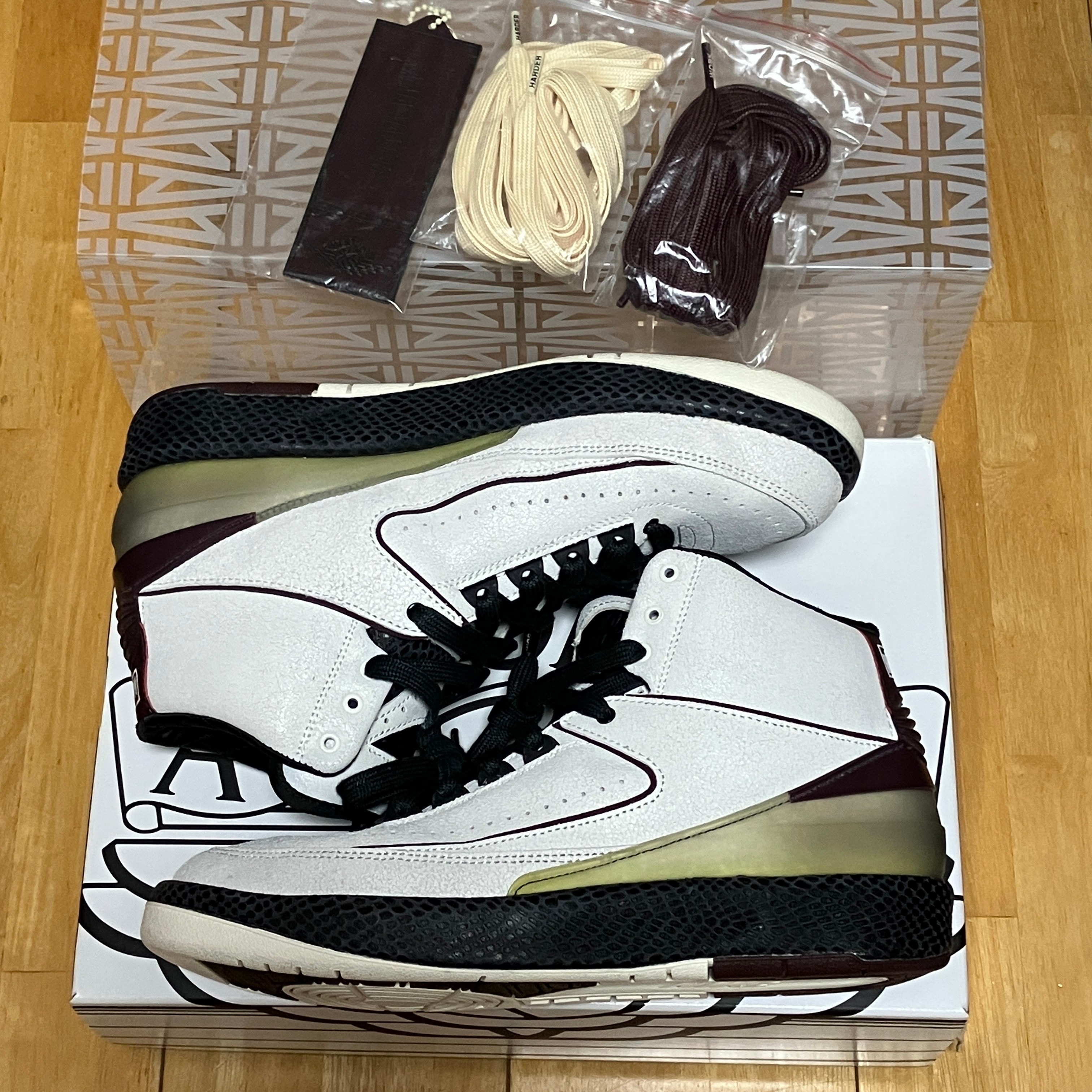 A Ma Maniere × Nike Air Jordan 2 "Airness/Sail and Burgundy"
