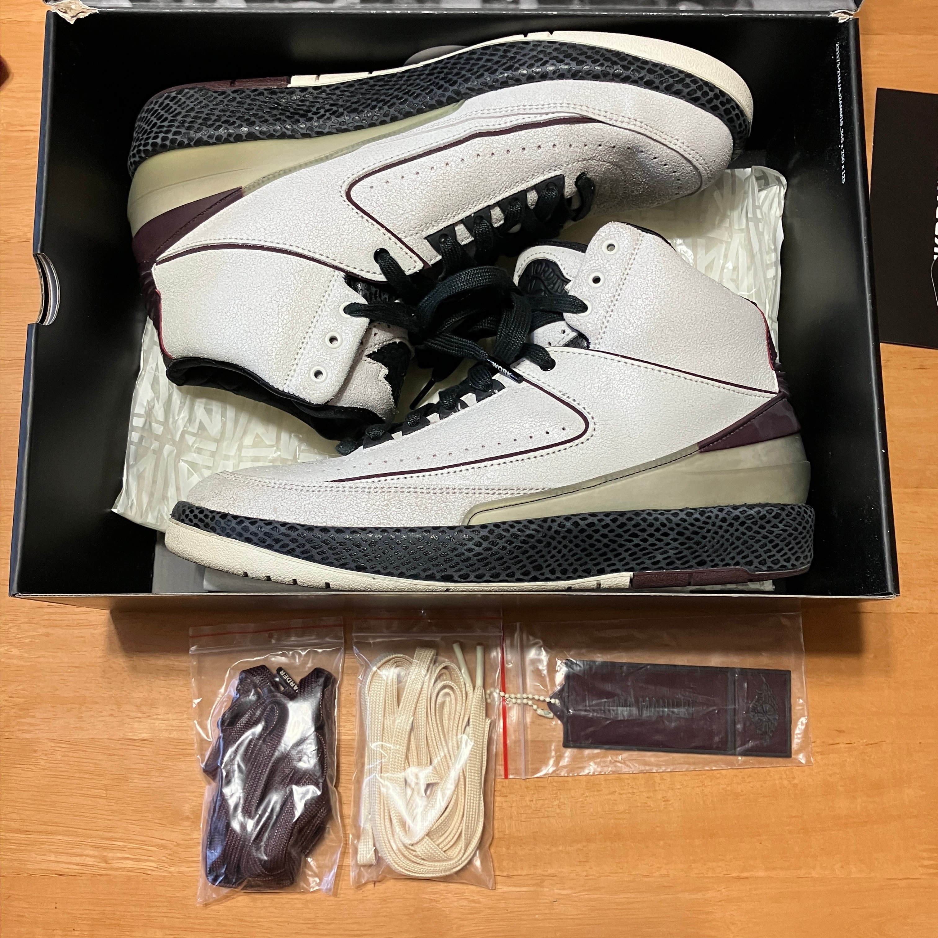 A Ma Maniere × Nike Air Jordan 2 "Airness/Sail and Burgundy"