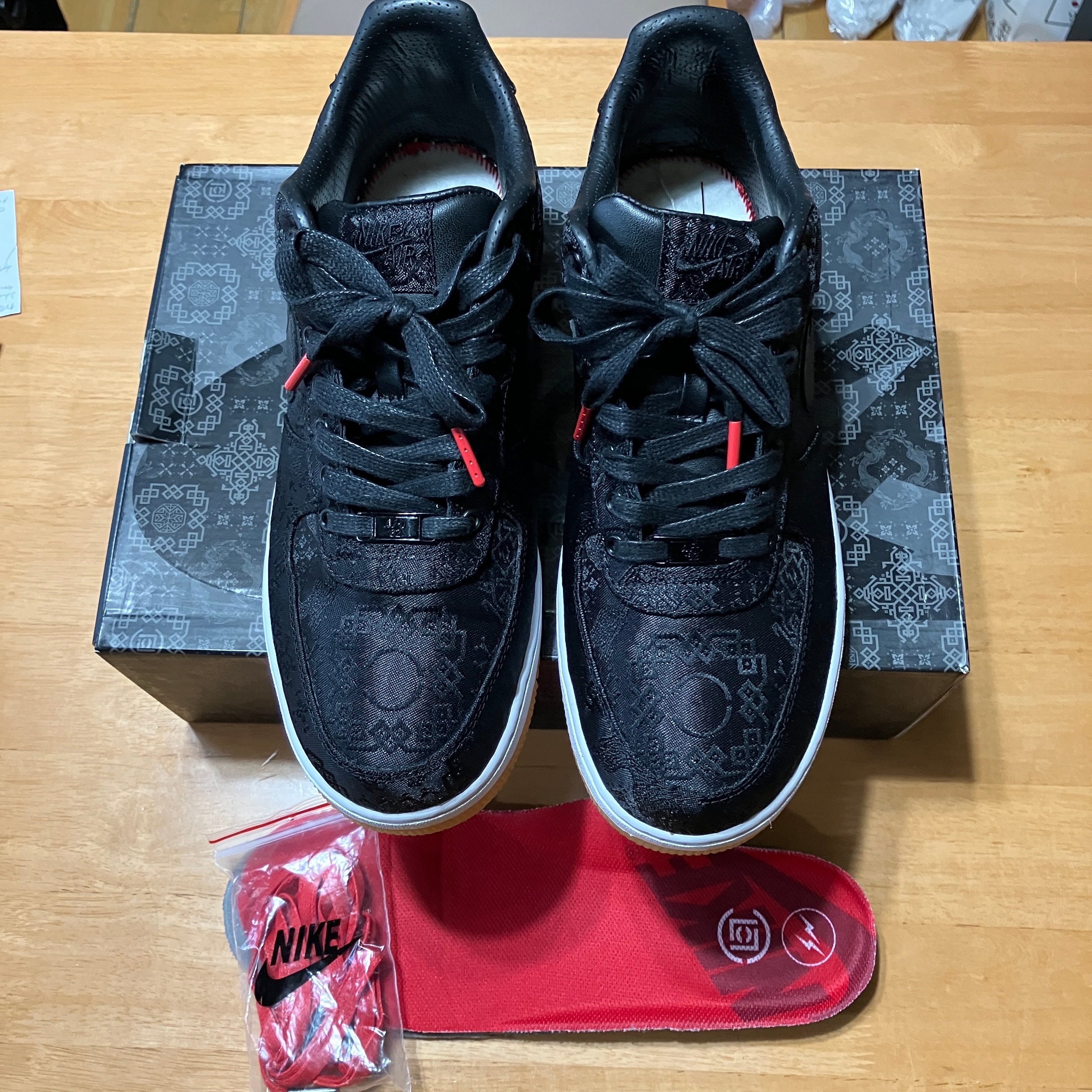 fragment design × CLOT × Nike Air Force 1 Low "Black"