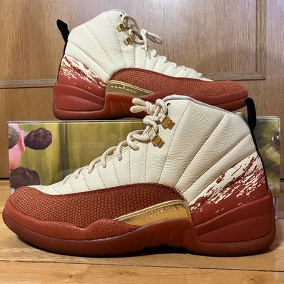 Eastside Golf × Nike Air Jordan 12 "Muslin/Black Burnt Sunrise"