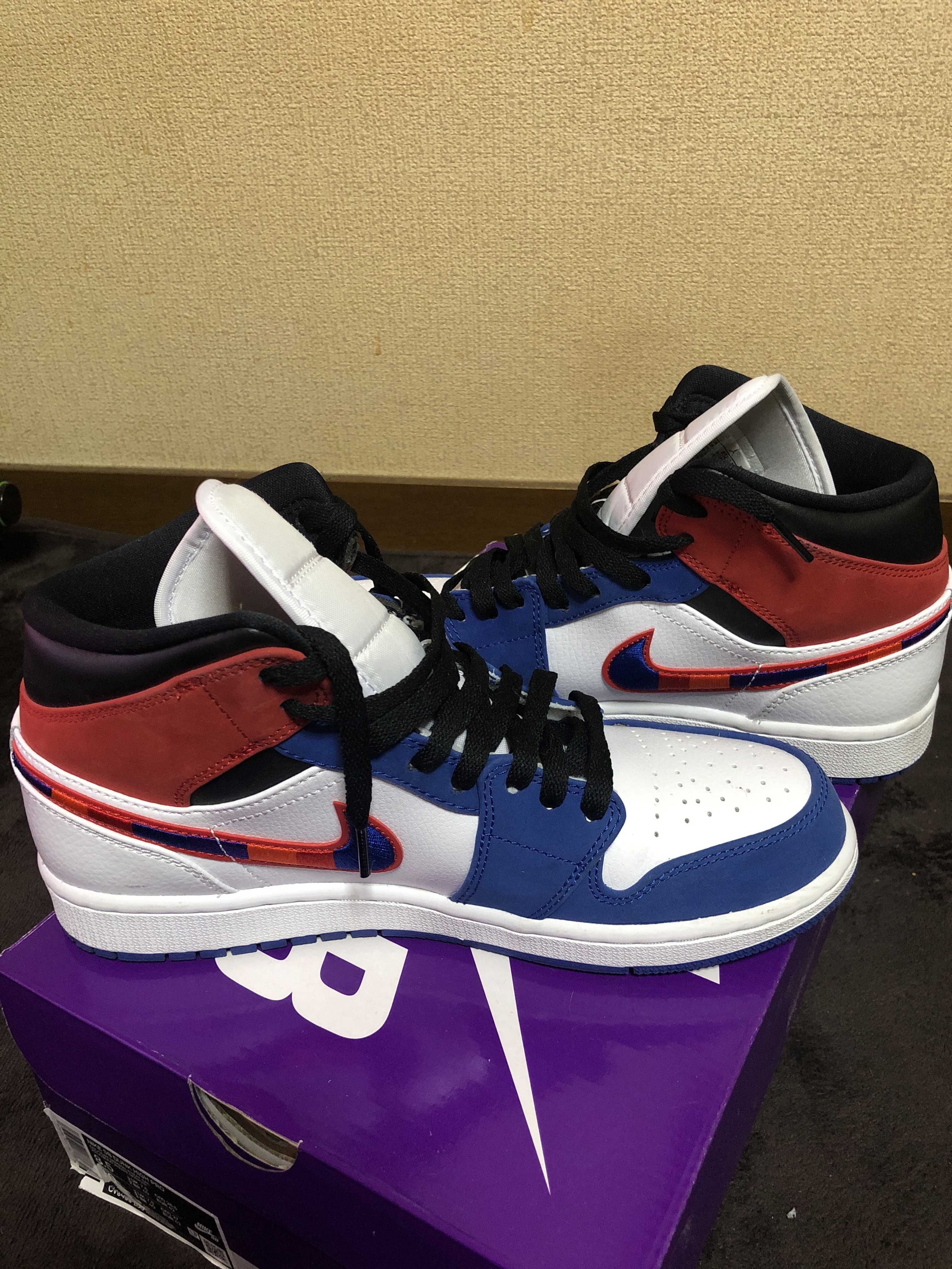NIKE AIR JORDAN 1 MID "WHITE/BLUE/RED"