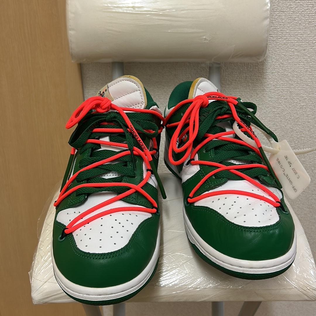 Off-White × Nike Dunk Low "White/Pine Green"