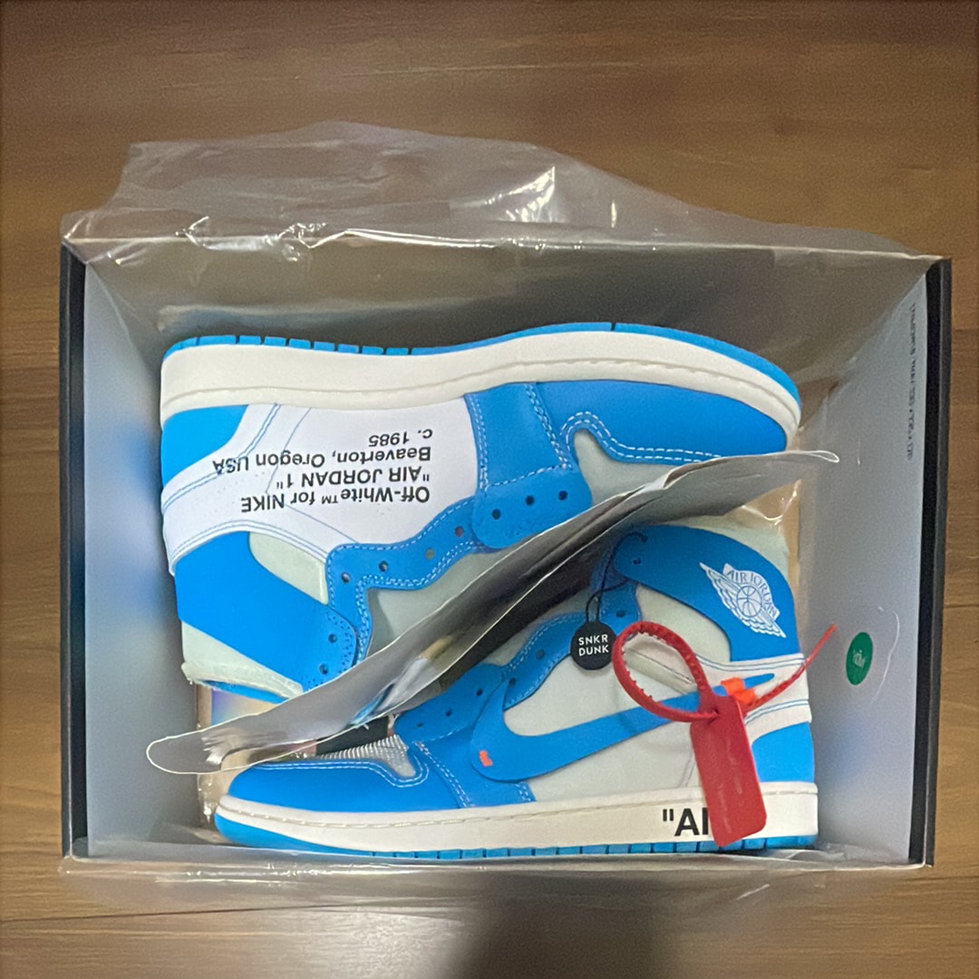 Off-White × Nike Air Jordan 1 High UNC "White/Dark Powder Blue"