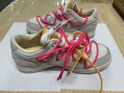 Off-White × Nike Dunk Low "Sail/Neutral Gray/Hyper Pink"