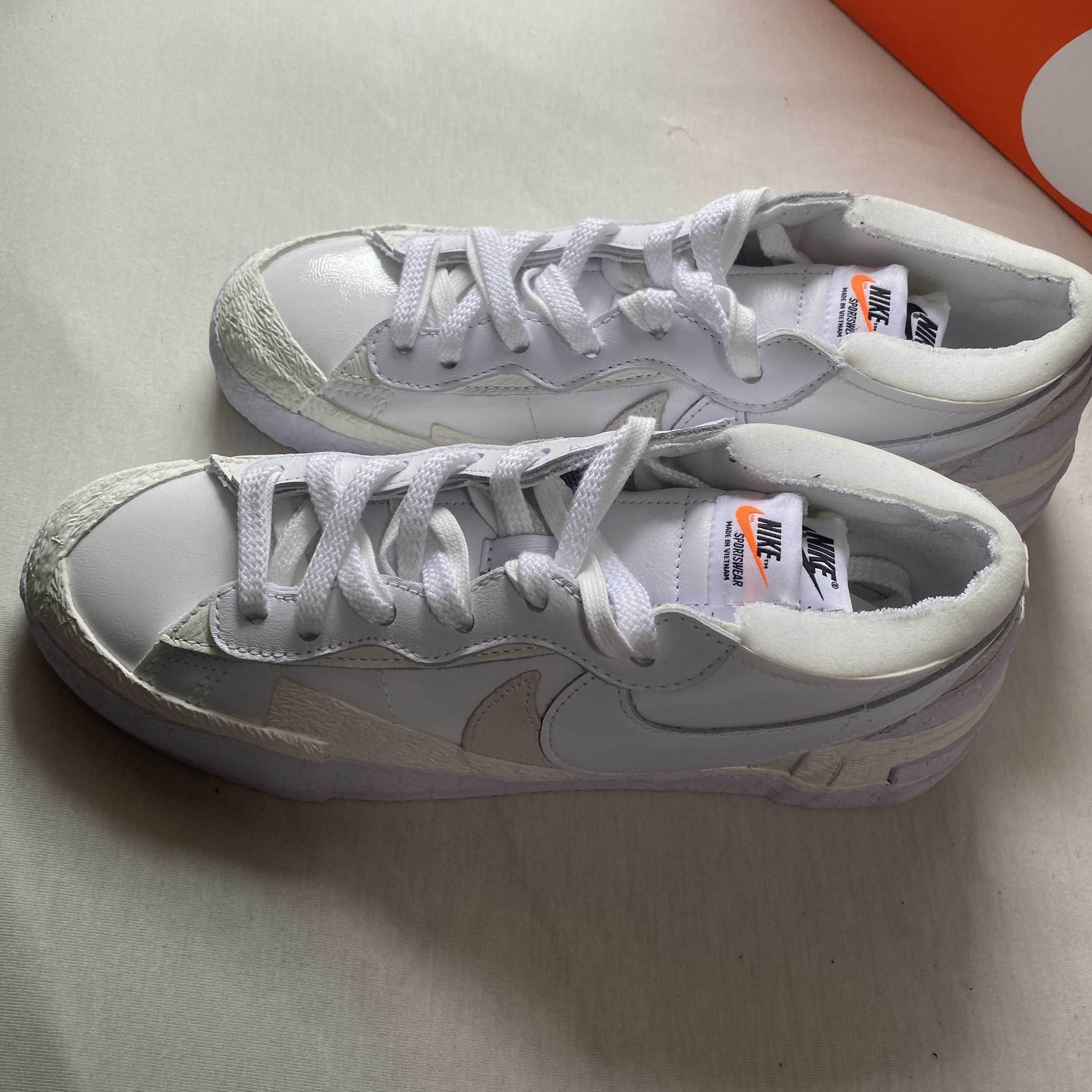 sacai × Nike Blazer Low "White Patent Leather"