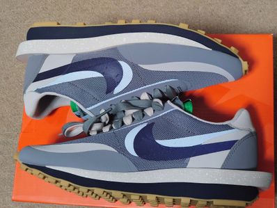 CLOT × Sacai × Nike LD Waffle "Grey Obsidian/Cool Grey"