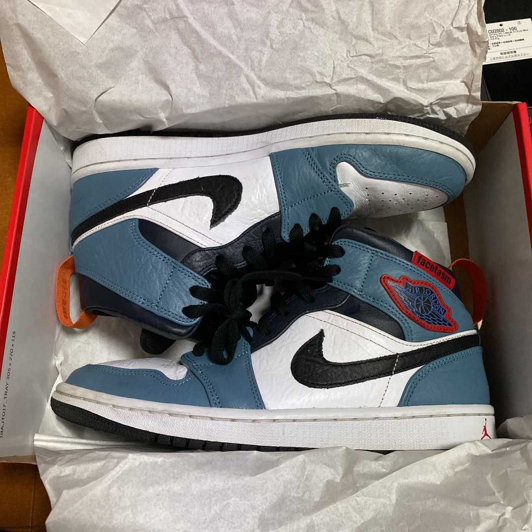 FACETASM × Nike Air Jordan 1 Mid "White/Navy"