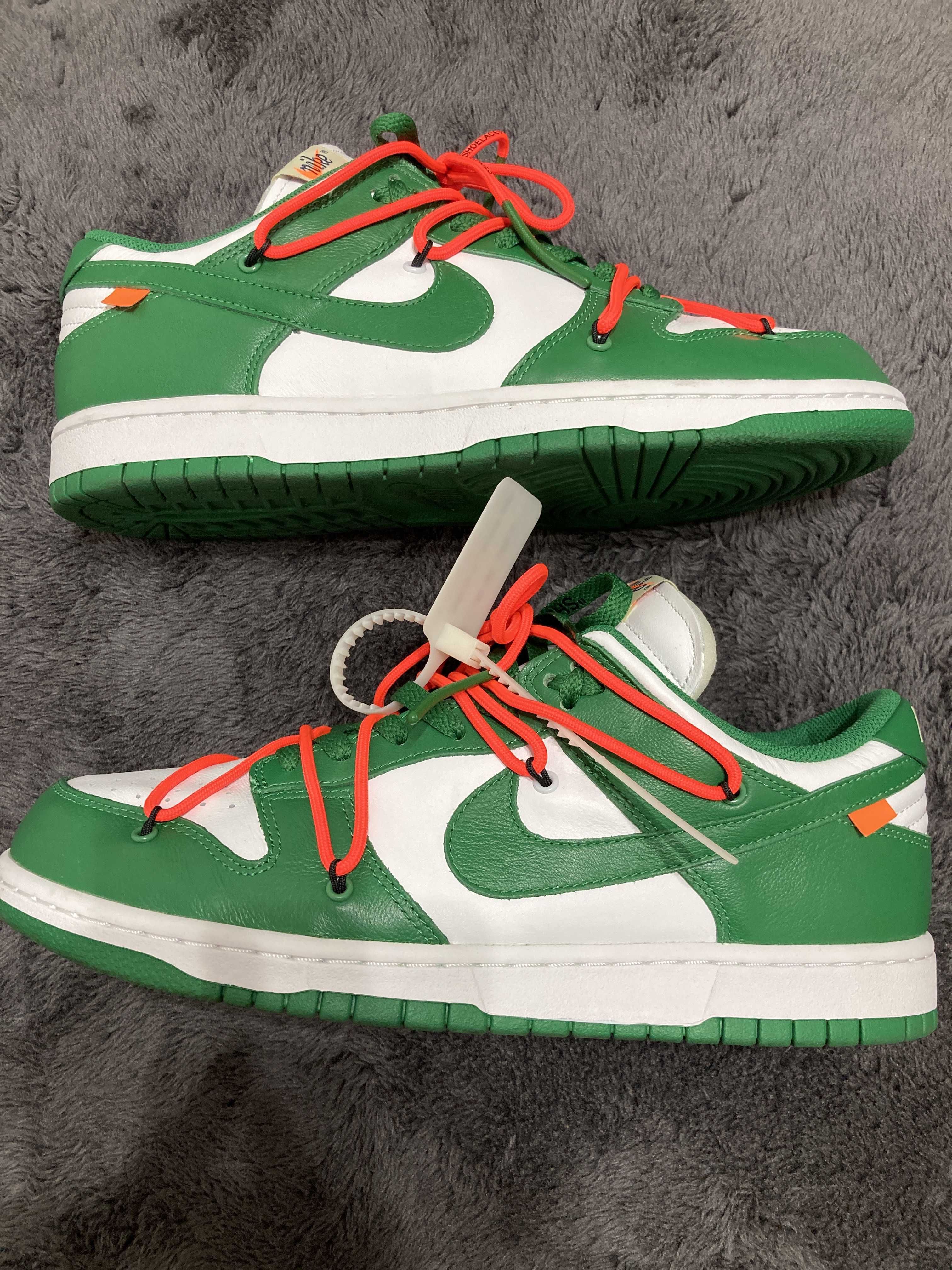 Off-White × Nike Dunk Low "White/Pine Green"