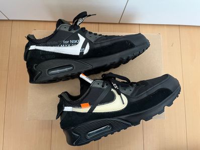 Off-White × Nike Air Max 90 "Black/Black-Cone-White"