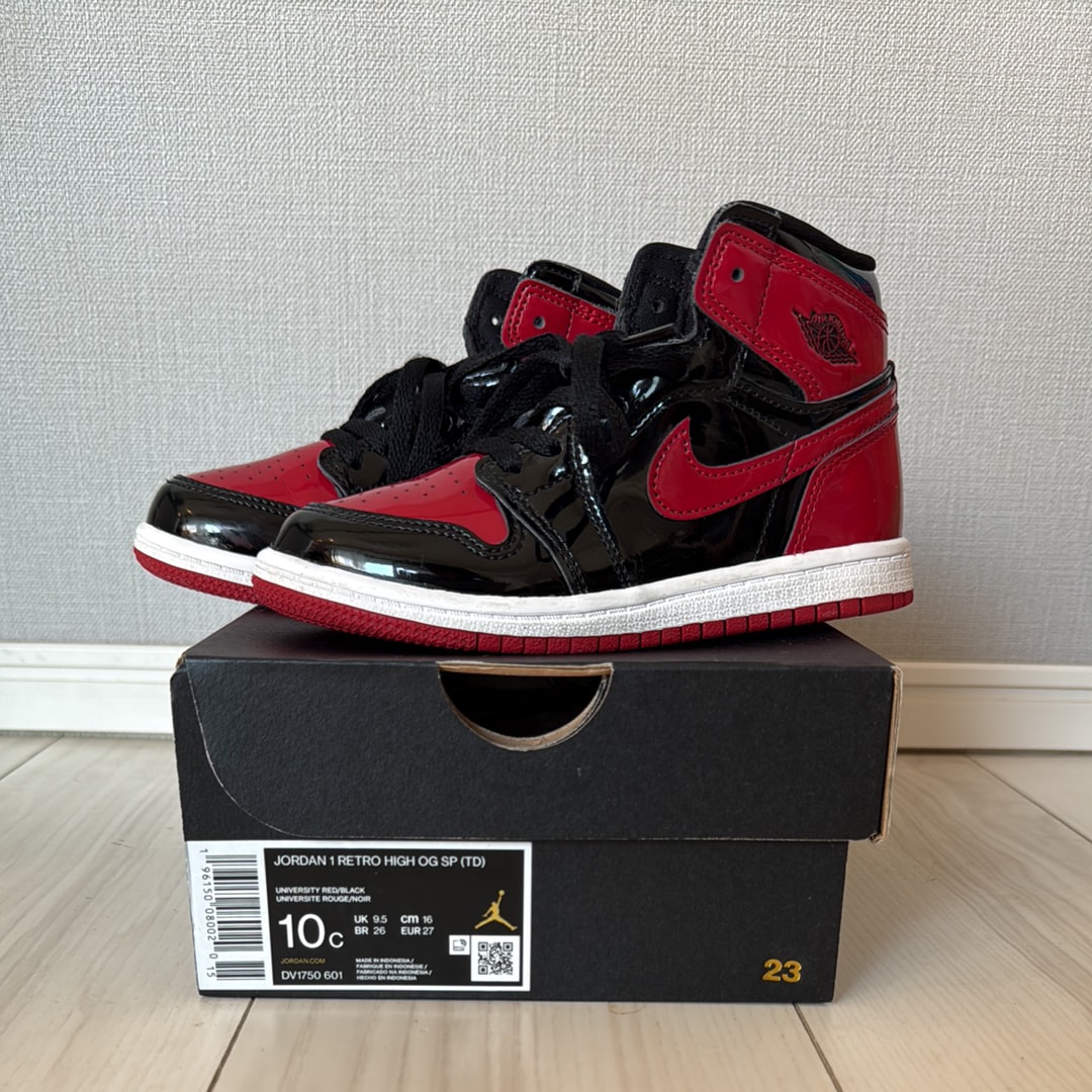 Nike TD Jordan 1 High OG "Patent Bred"