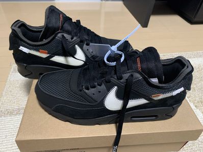 Off-White × Nike Air Max 90 "Black/Black-Cone-White"