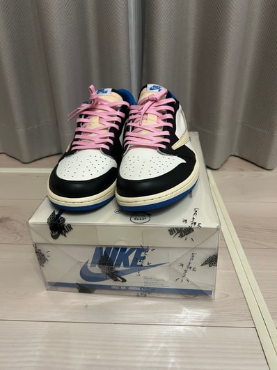 Travis Scott × fragment design × Nike Air Jordan 1 Low OG SP "Military Blue"