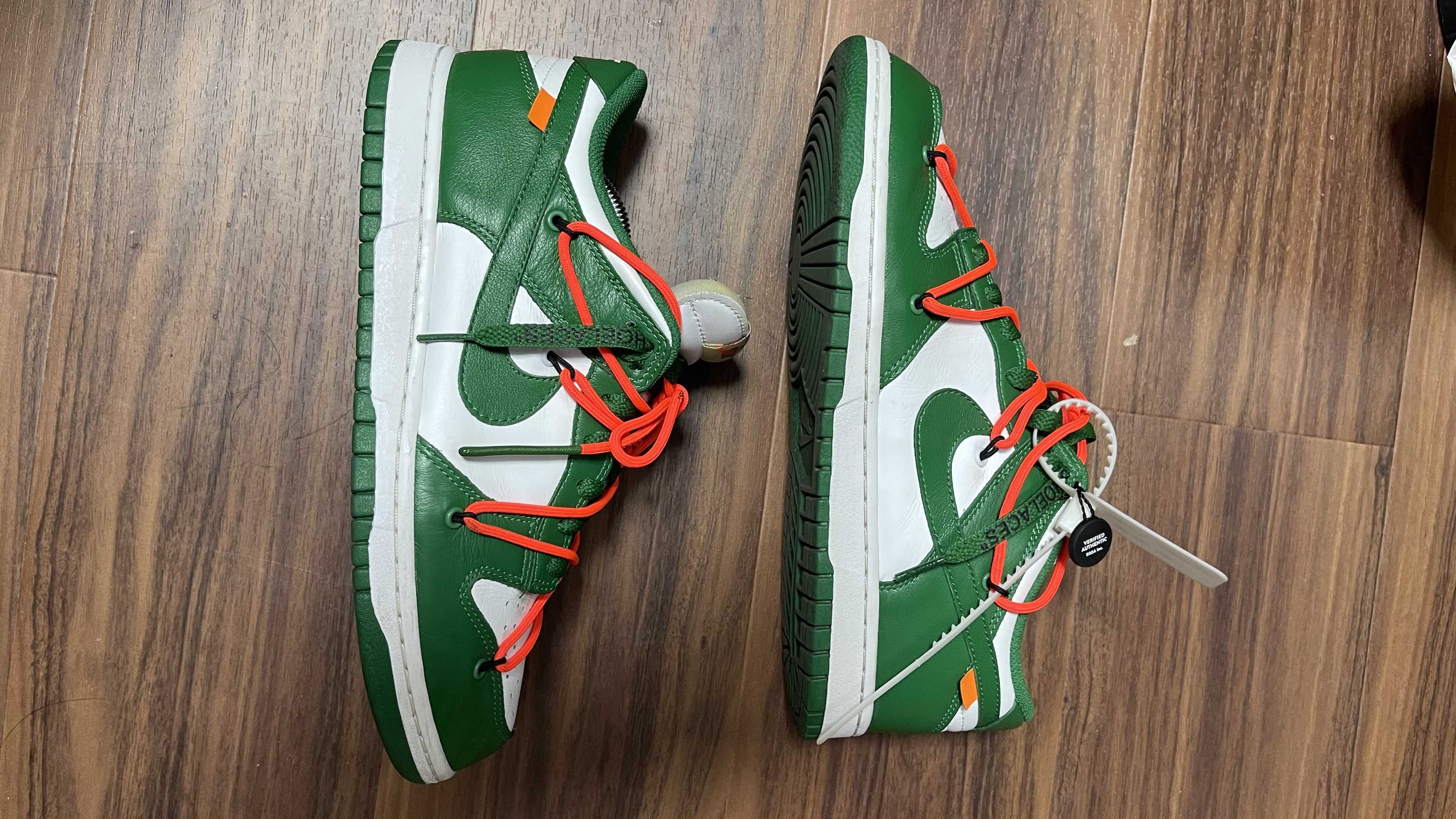 Off-White × Nike Dunk Low "White/Pine Green"