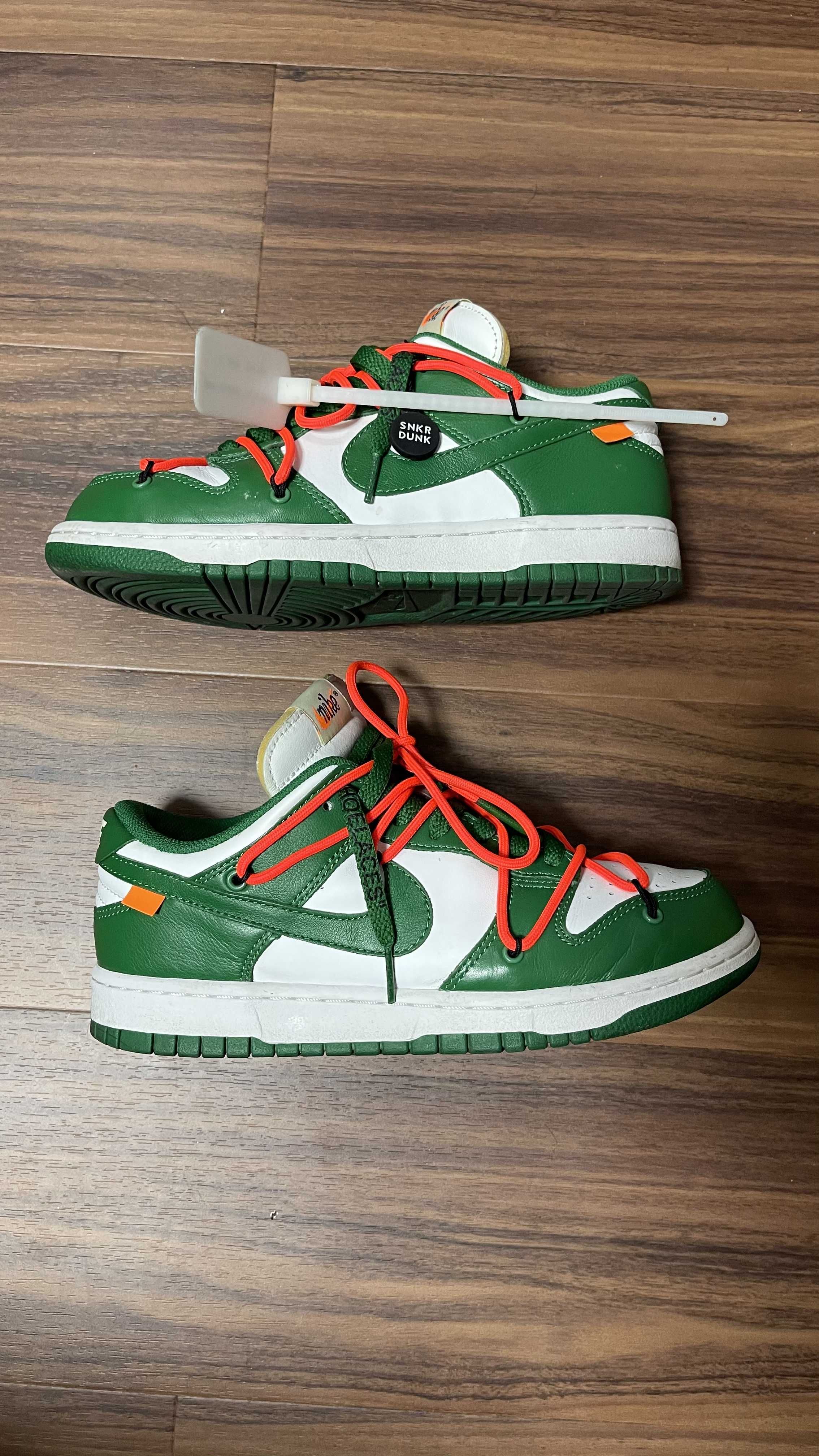Off-White × Nike Dunk Low "White/Pine Green"
