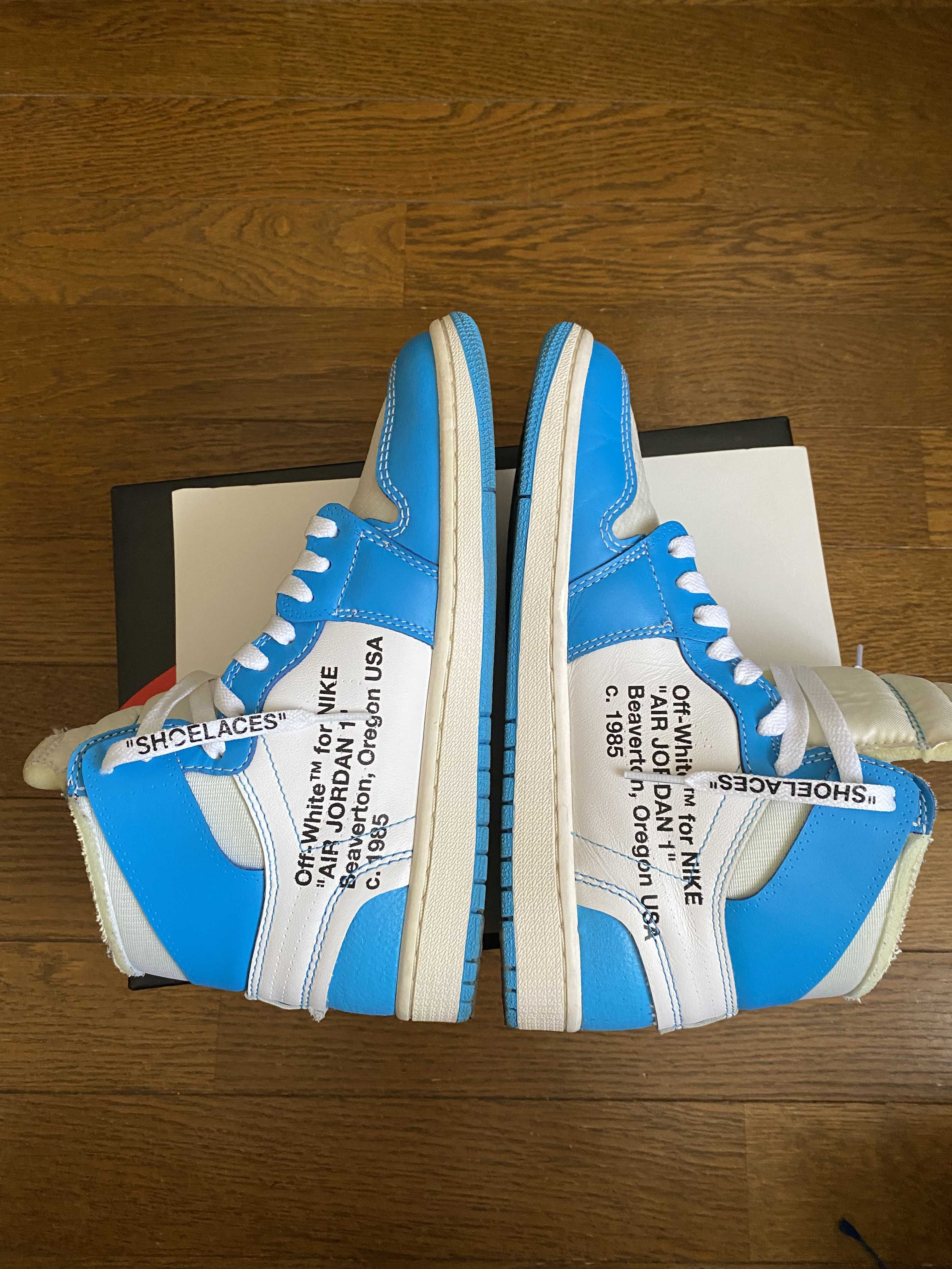 Off-White × Nike Air Jordan 1 High UNC "White/Dark Powder Blue"