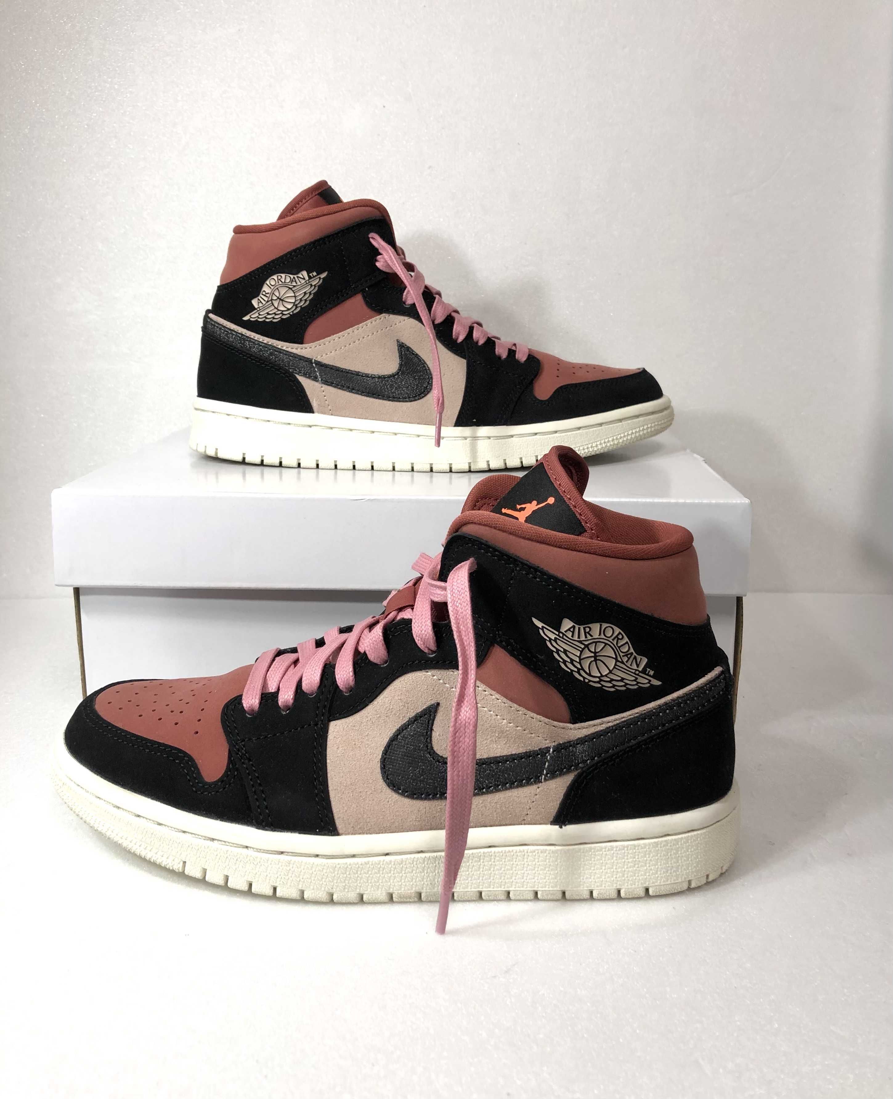 Nike Women's Air Jordan 1 Mid "Particle Beige/Black-Canyon Rust-Sail"