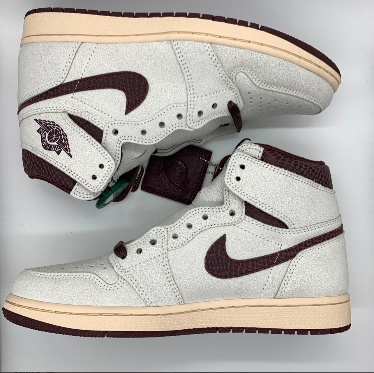 A Ma Maniere × Nike Air Jordan 1 Retro High OG "Sail and Burgundy"