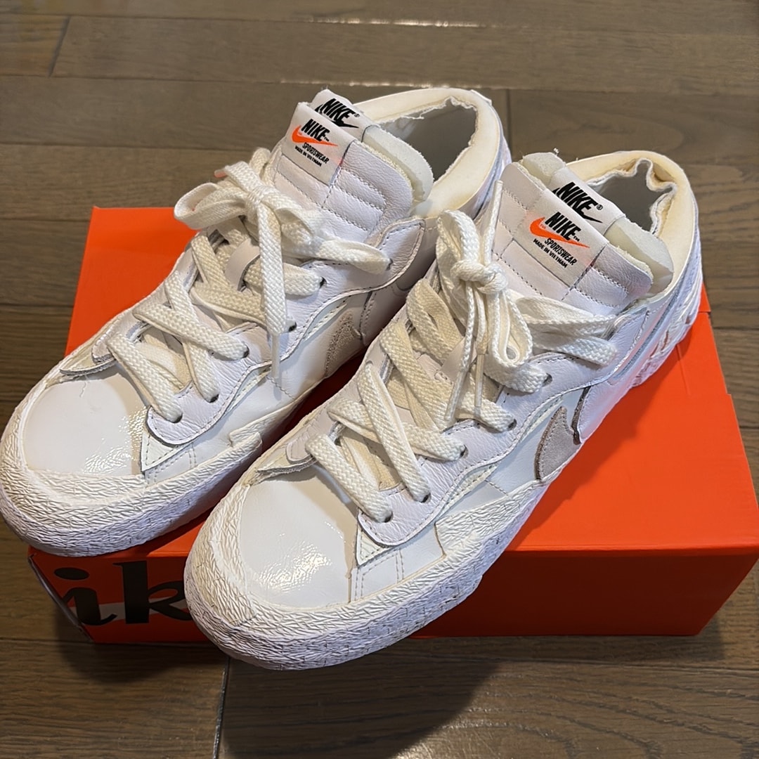 sacai × Nike Blazer Low "White Patent Leather"