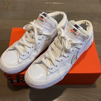 sacai × Nike Blazer Low "White Patent Leather"