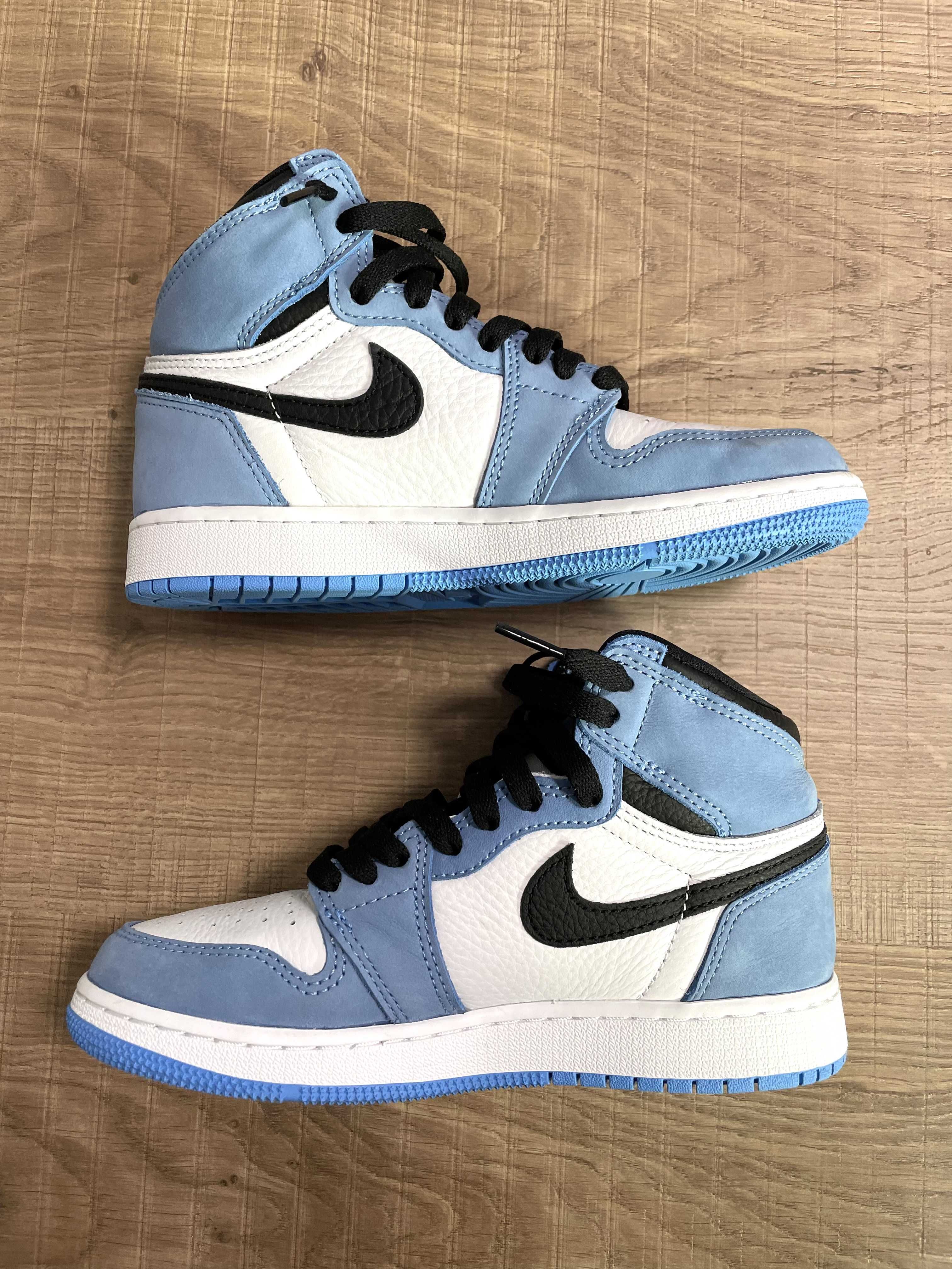 Nike GS Air Jordan 1 High "White/University Blue/Black"