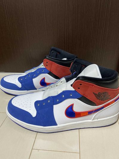 NIKE AIR JORDAN 1 MID "WHITE/BLUE/RED"