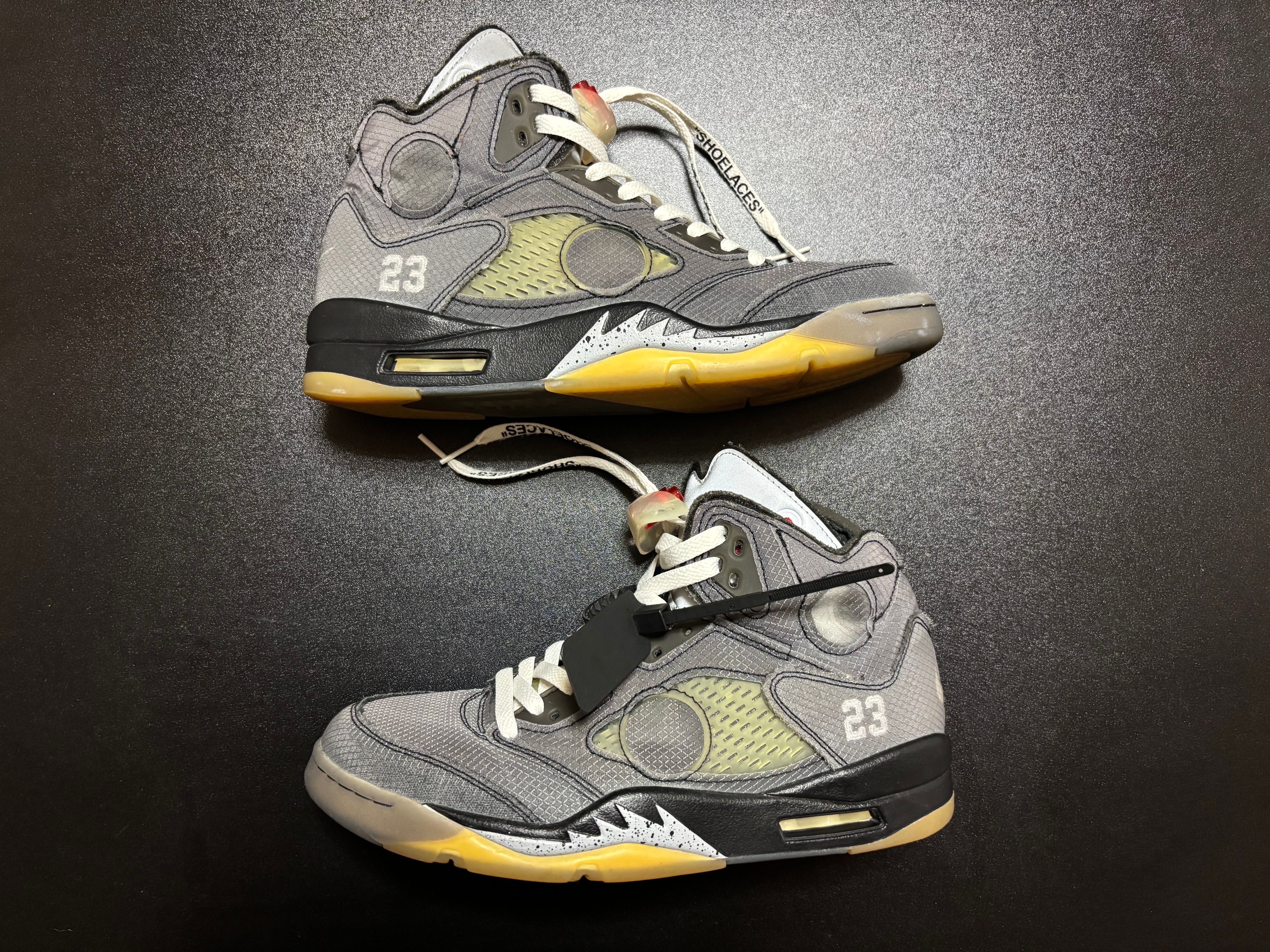 Off-White × Nike Air Jordan 5 "Black/Muslin/Fire Red"