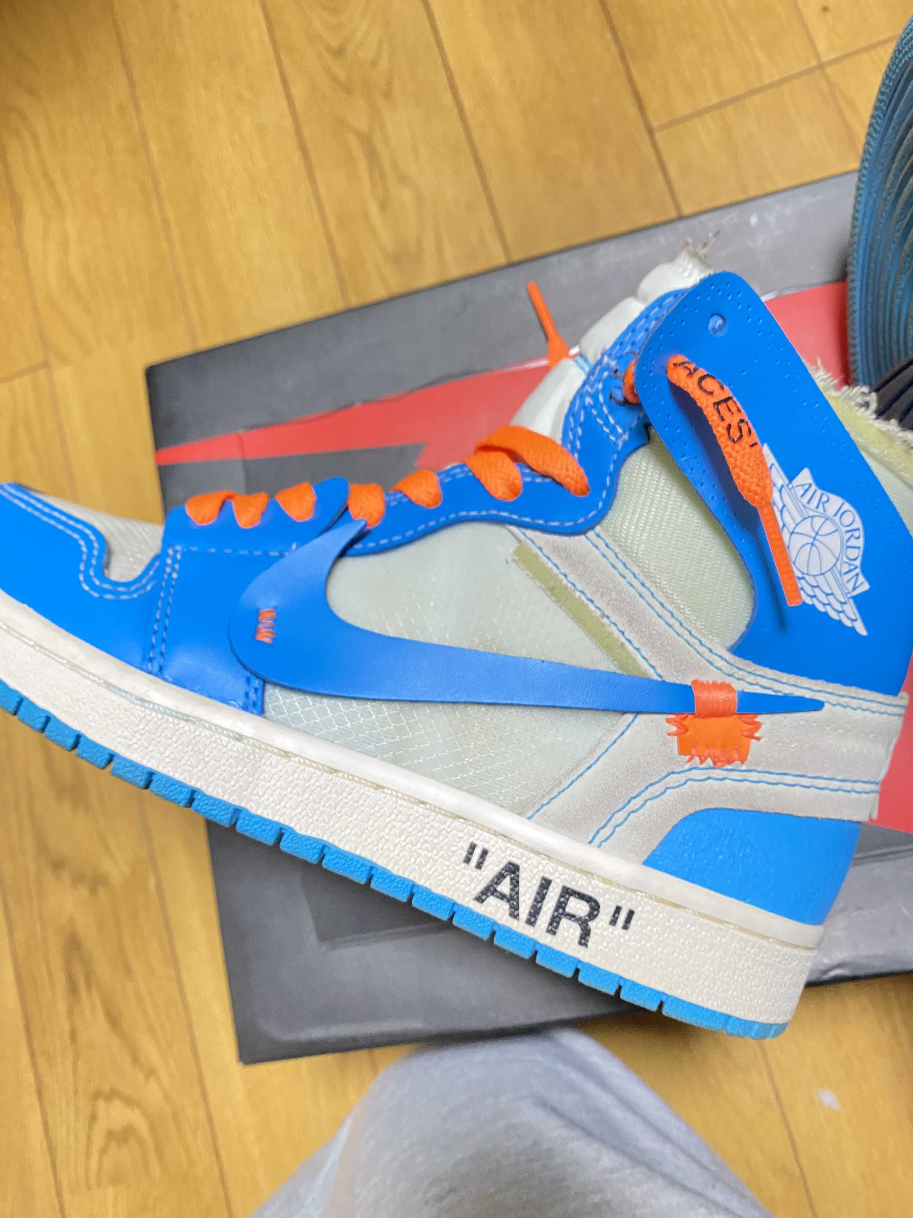 Off-White × Nike Air Jordan 1 High UNC "White/Dark Powder Blue"
