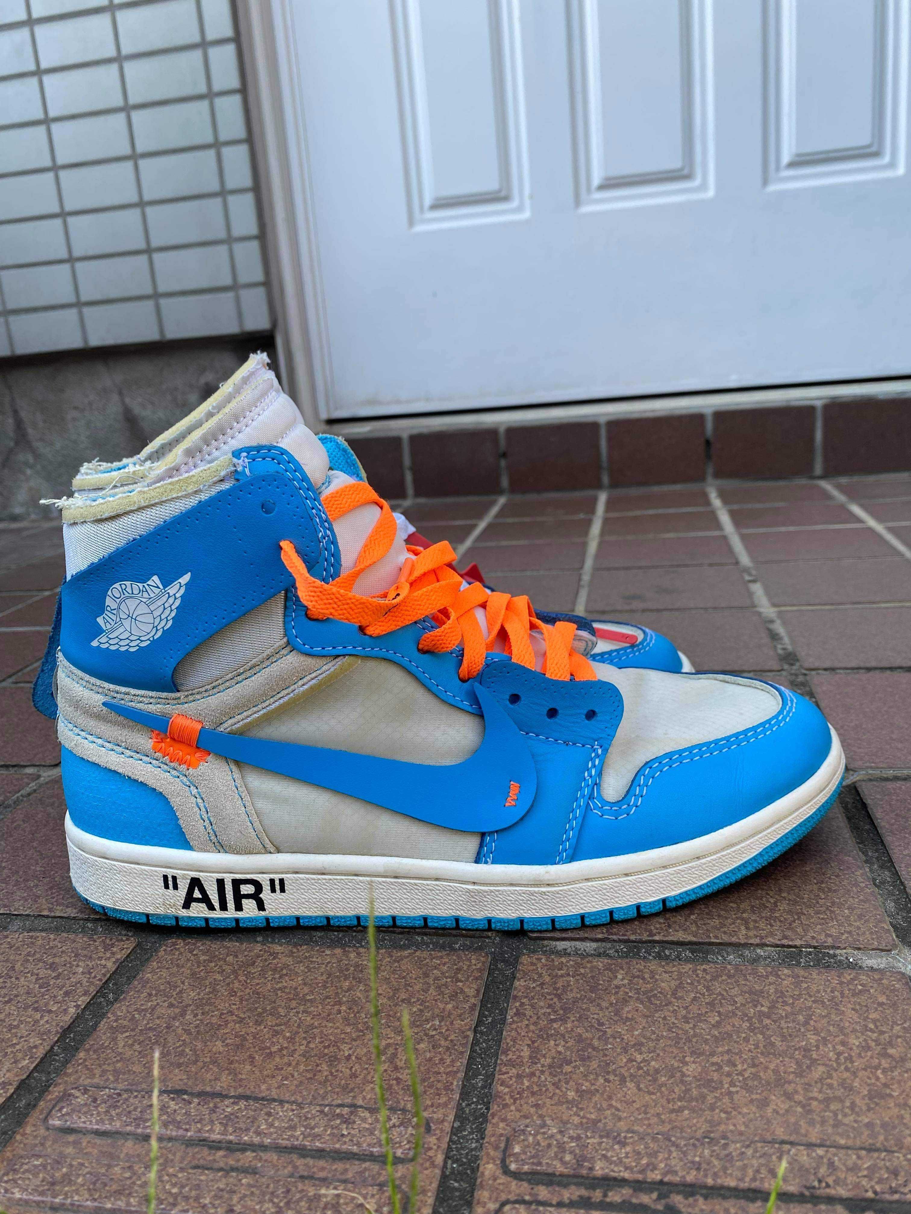 Off-White × Nike Air Jordan 1 High UNC "White/Dark Powder Blue"