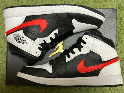 NIKE AIR JORDAN 1 MID "BLACK/CHILE RED/WHITE"