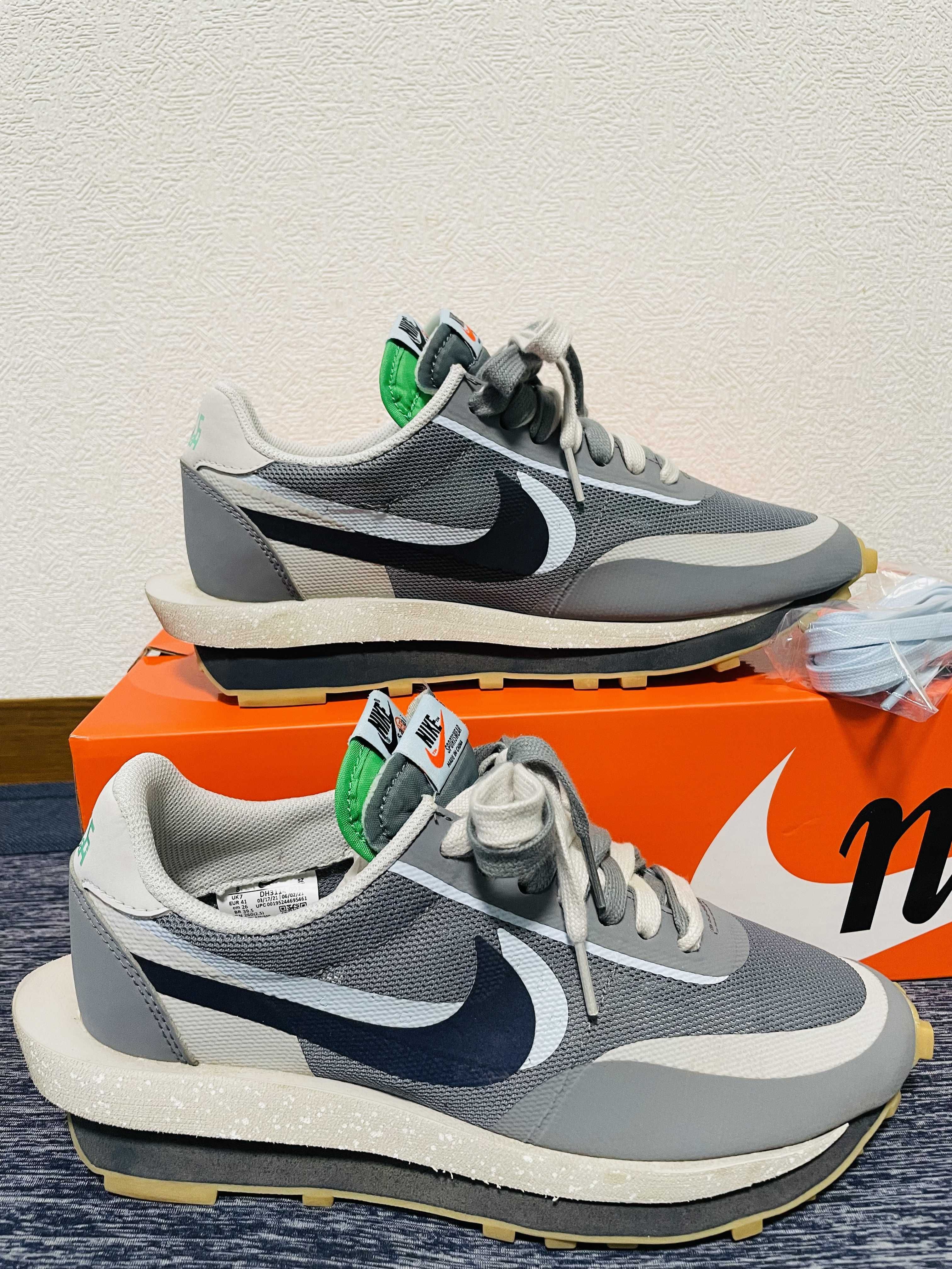 CLOT × Sacai × Nike LD Waffle "Grey Obsidian/Cool Grey"