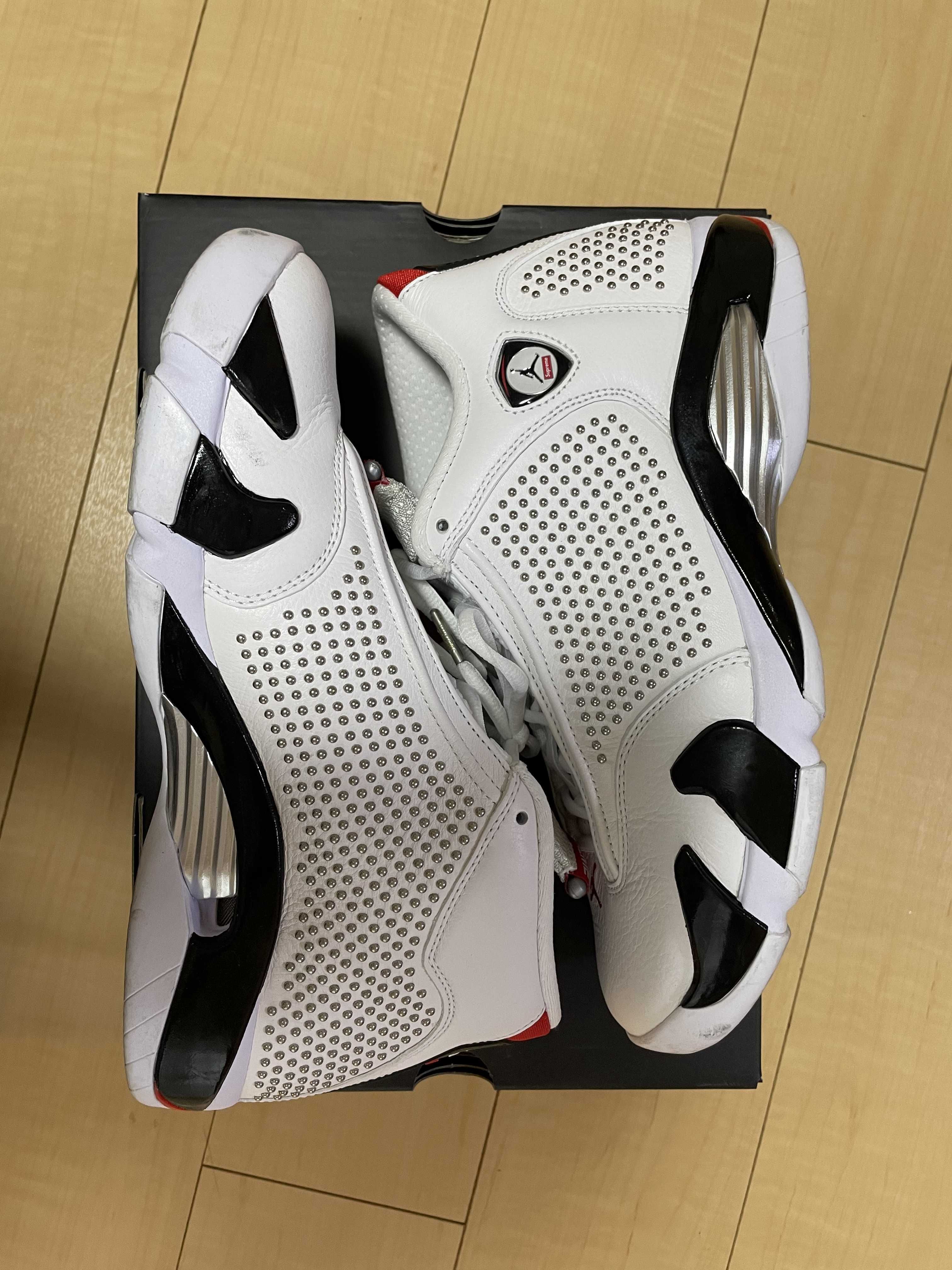 Supreme × Nike Air Jordan 14 Retro "White/University Red"