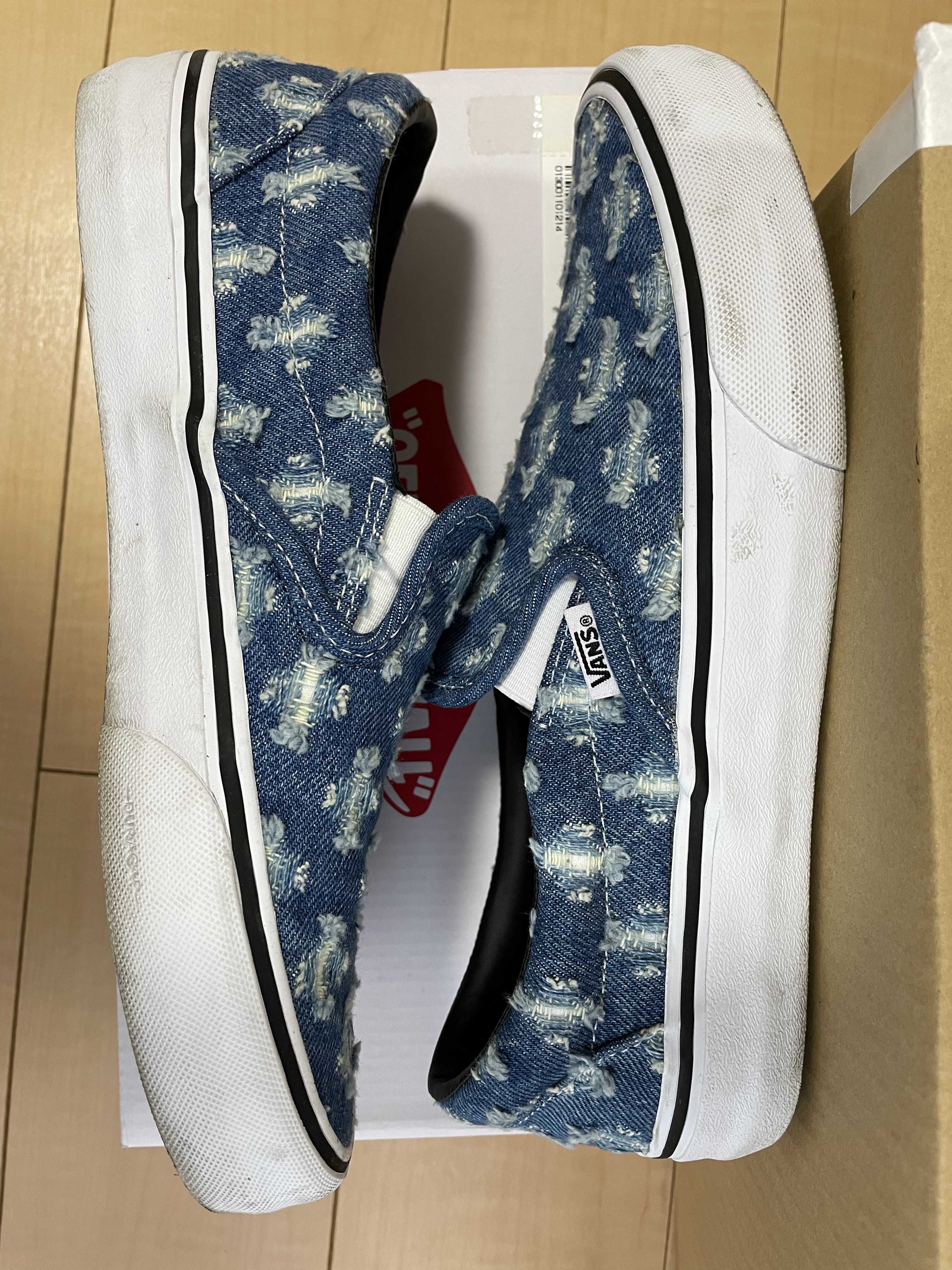 Supreme × Vans Slip-On Hole Punch Denim "Blue"
