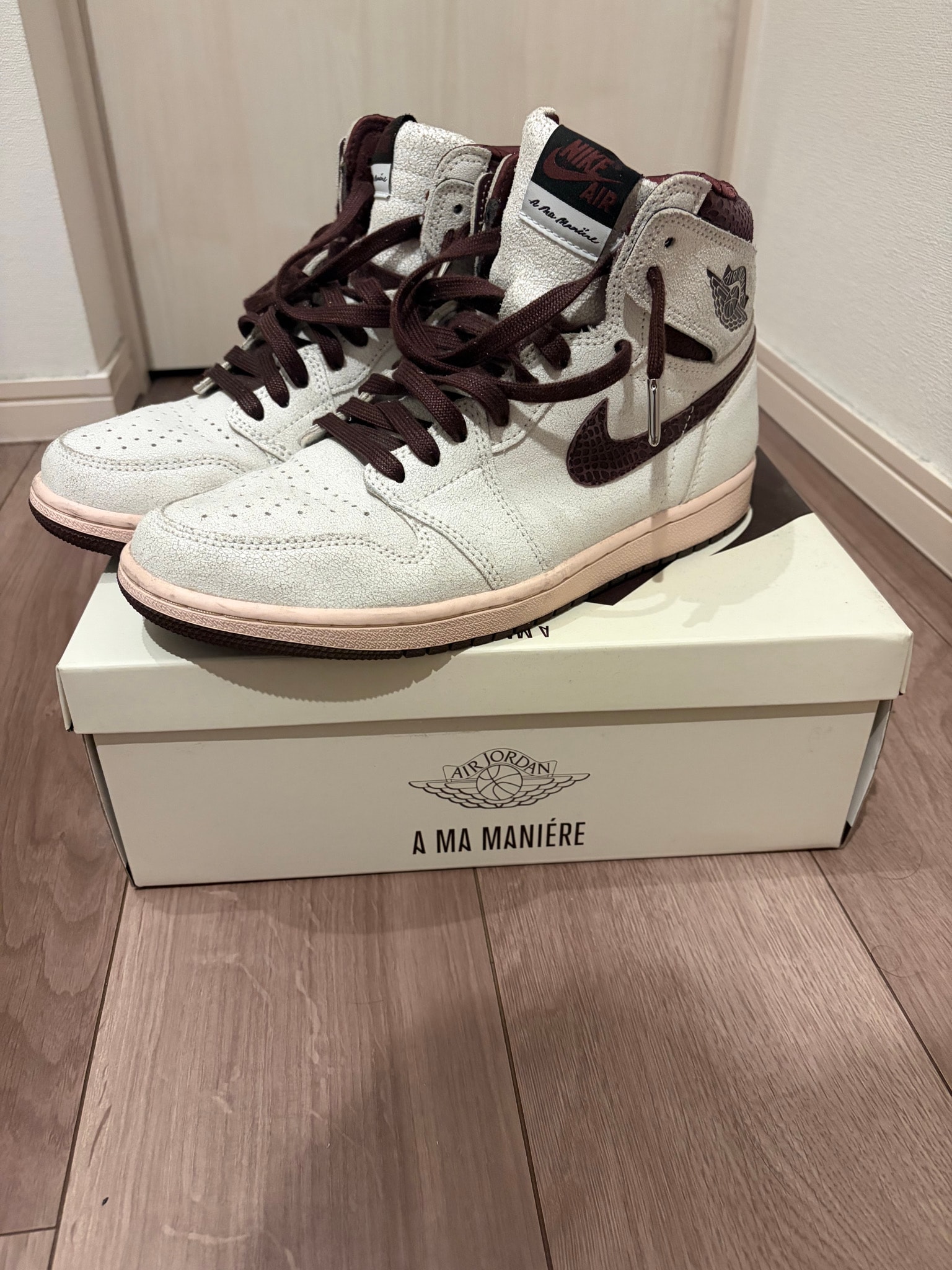 A Ma Maniere × Nike Air Jordan 1 Retro High OG "Sail and Burgundy"